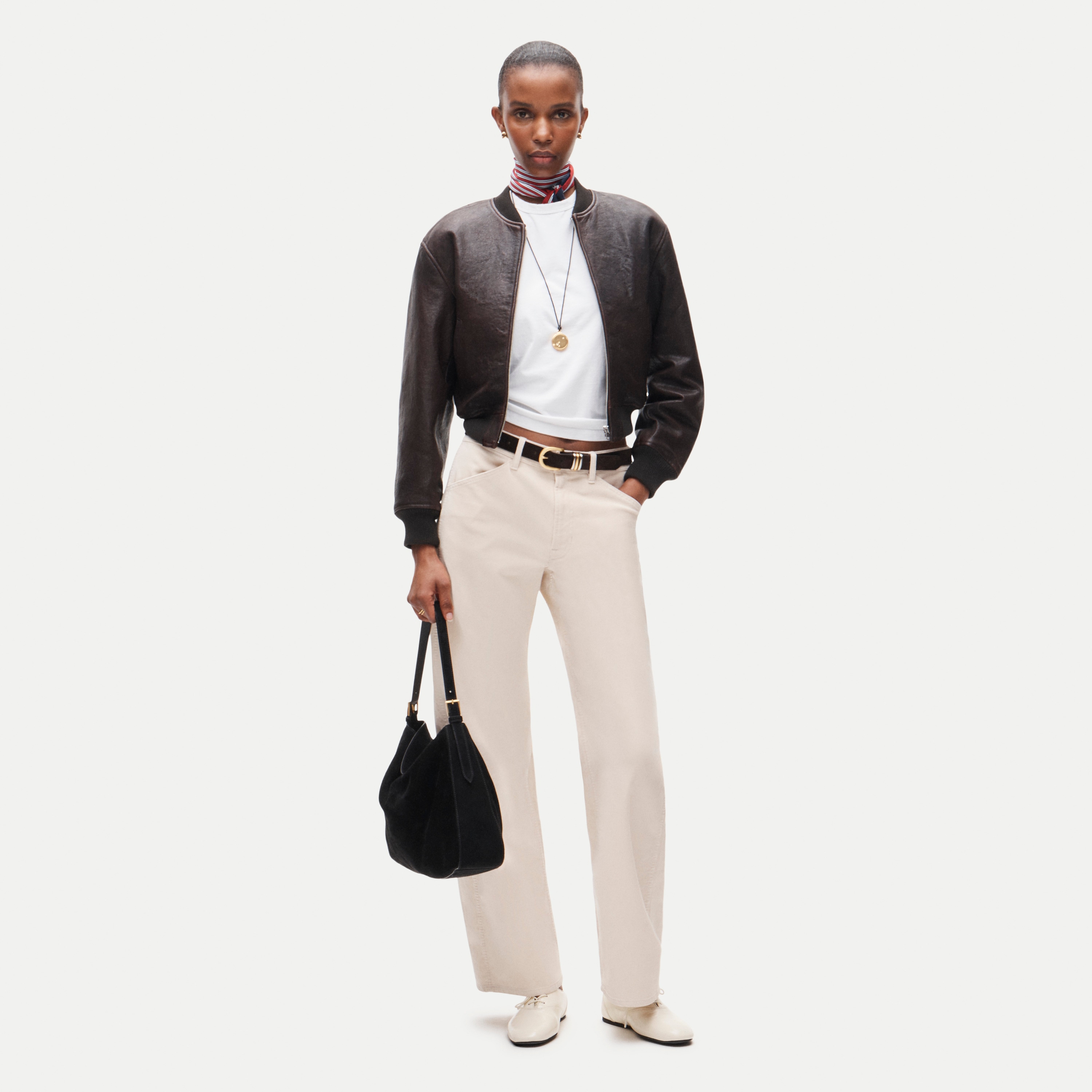 Collection leather bomber jacket