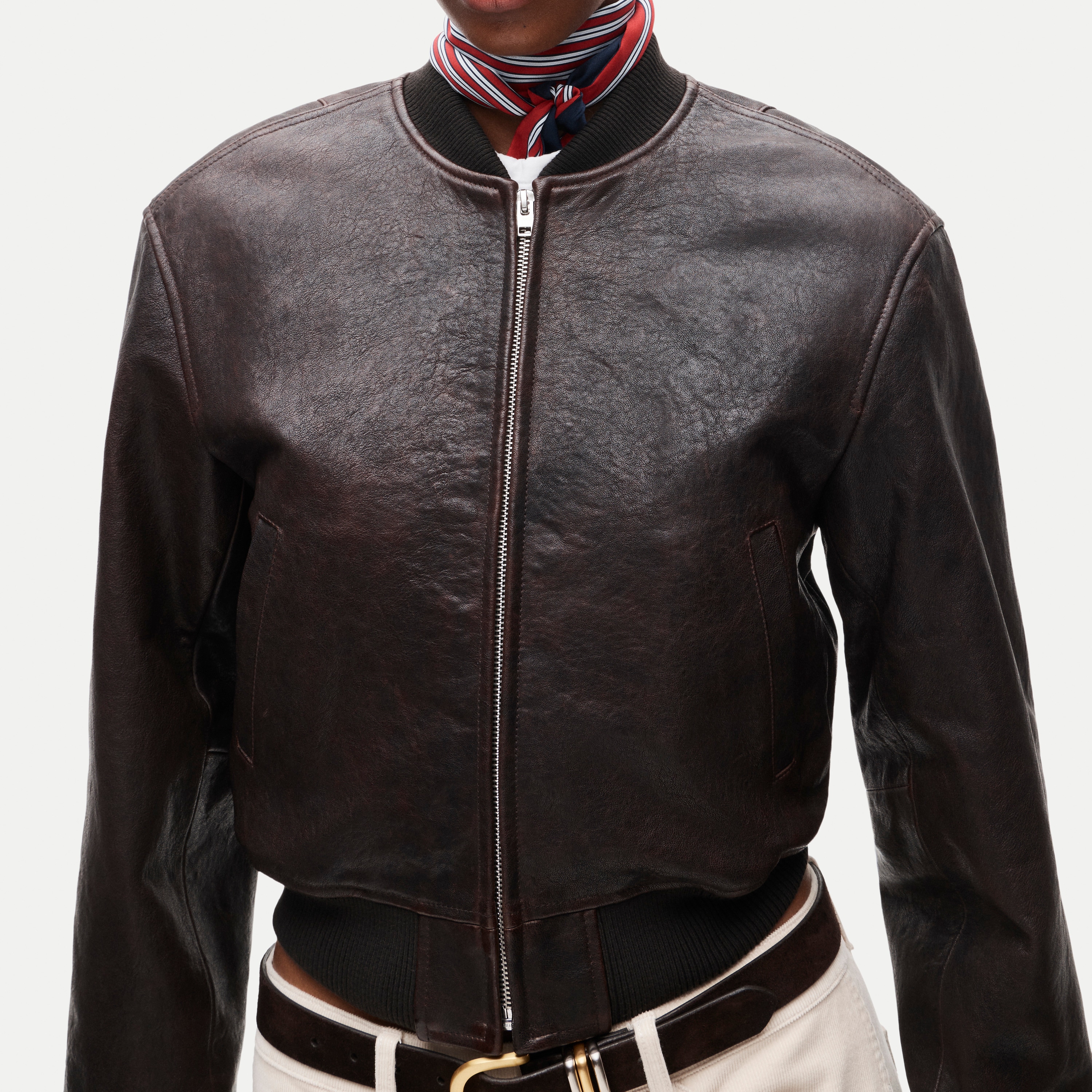 Collection leather bomber jacket