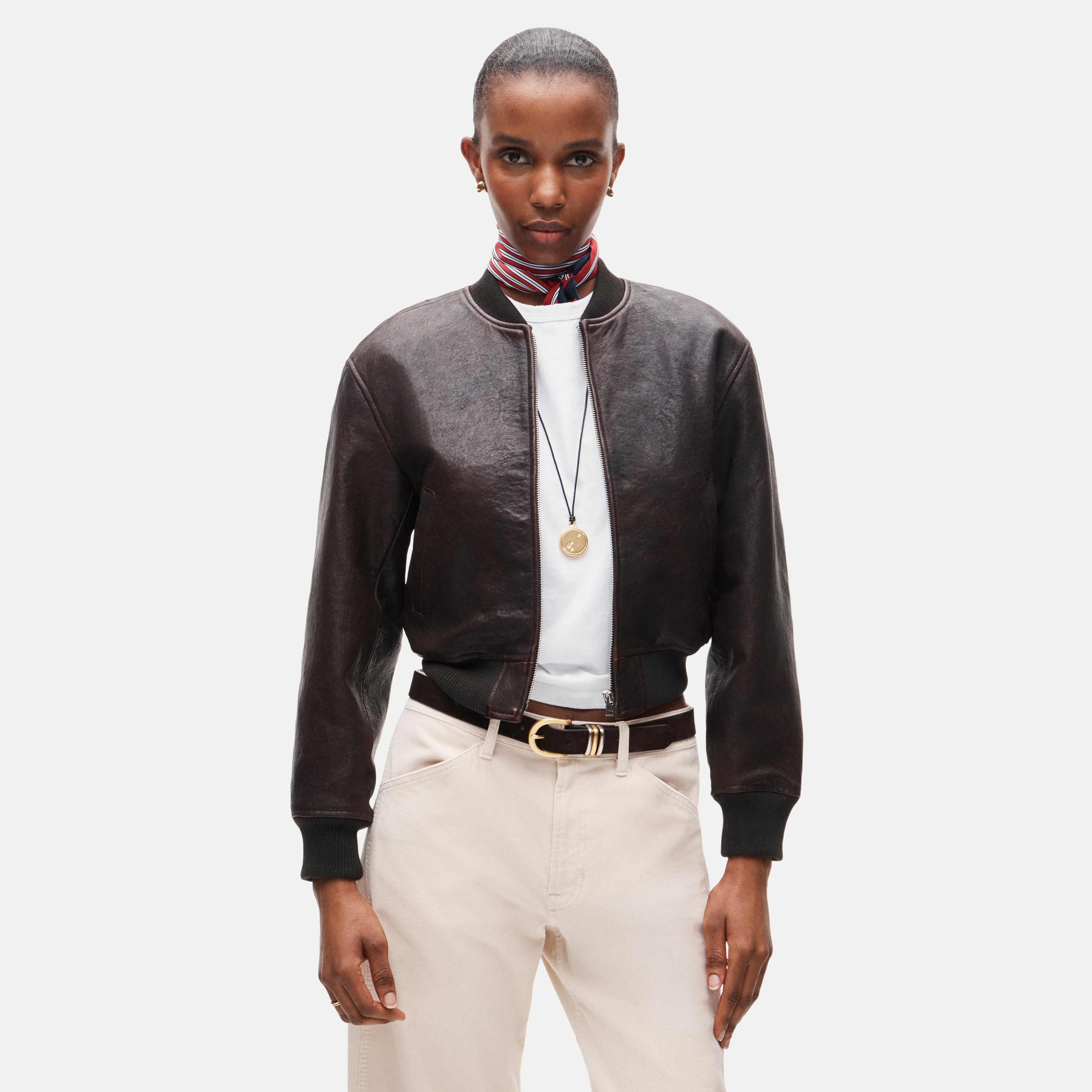Collection leather bomber jacket