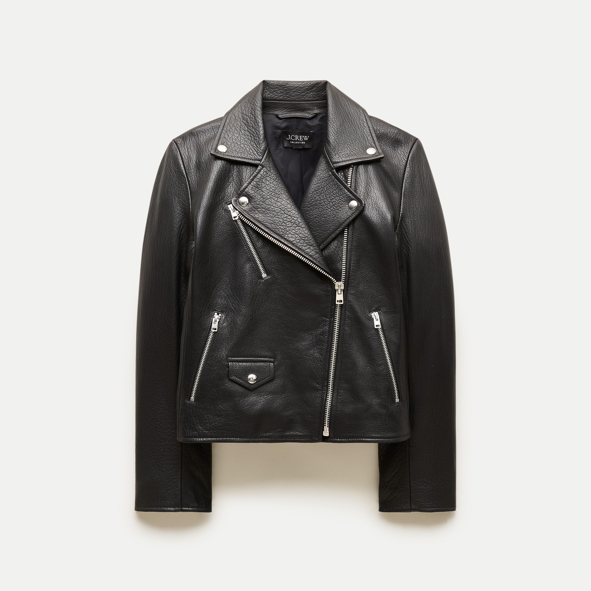 Collection Shrunken Leather Moto Jacket For Women | J.Crew