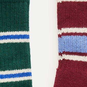 Kids' novelty trouser socks two-pack BURG NAVY GREEN MULTI