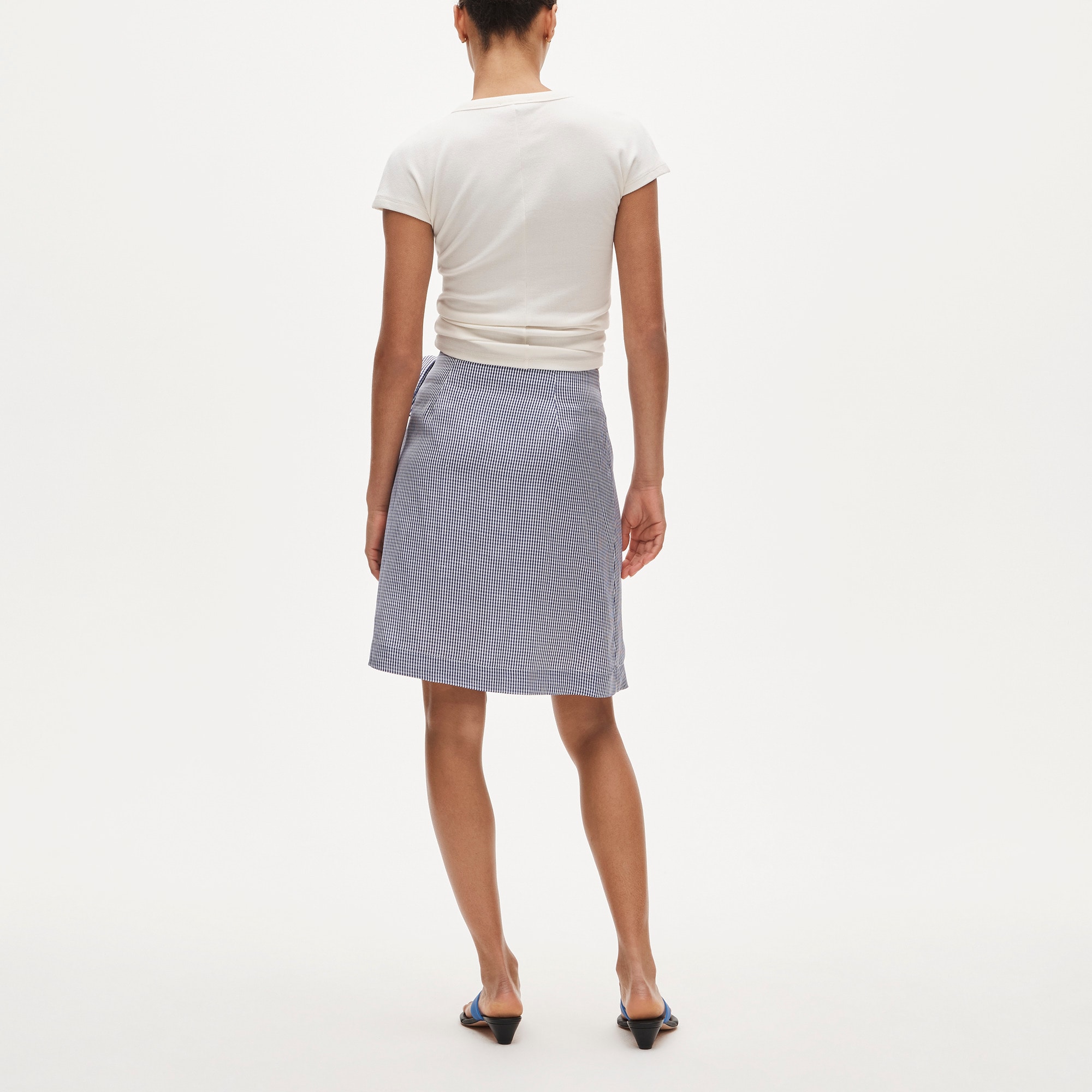 Faux-wrap Skirt In Gingham For Women | J.Crew