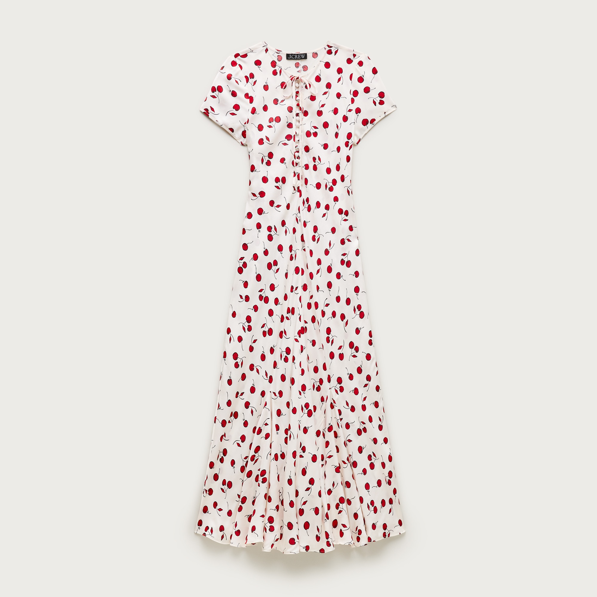  Petite short-sleeve slip dress in cherry print