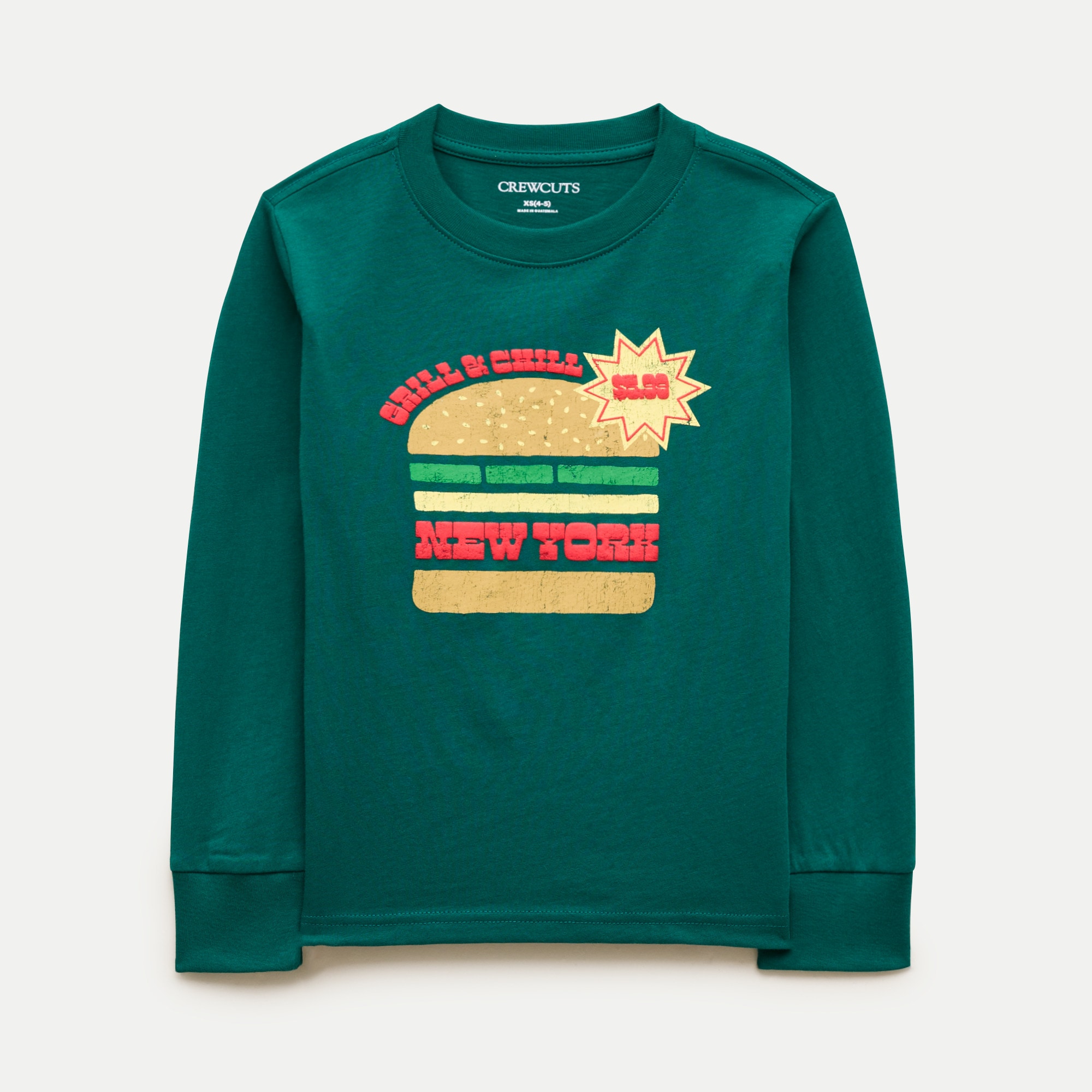 Kids' long-sleeve "grill & chill" graphic T-shirt