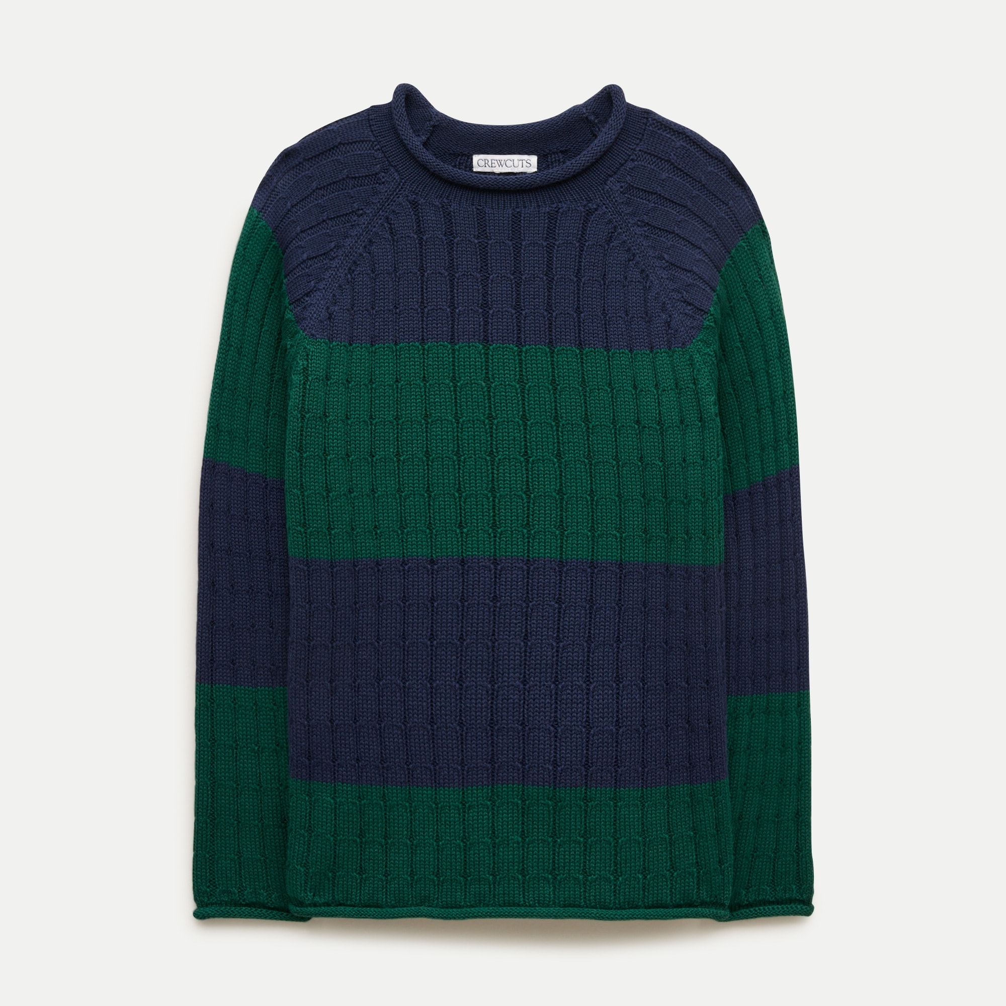 Kids' 1988 heritage cotton Rollneck™ sweater in rugby stripe
