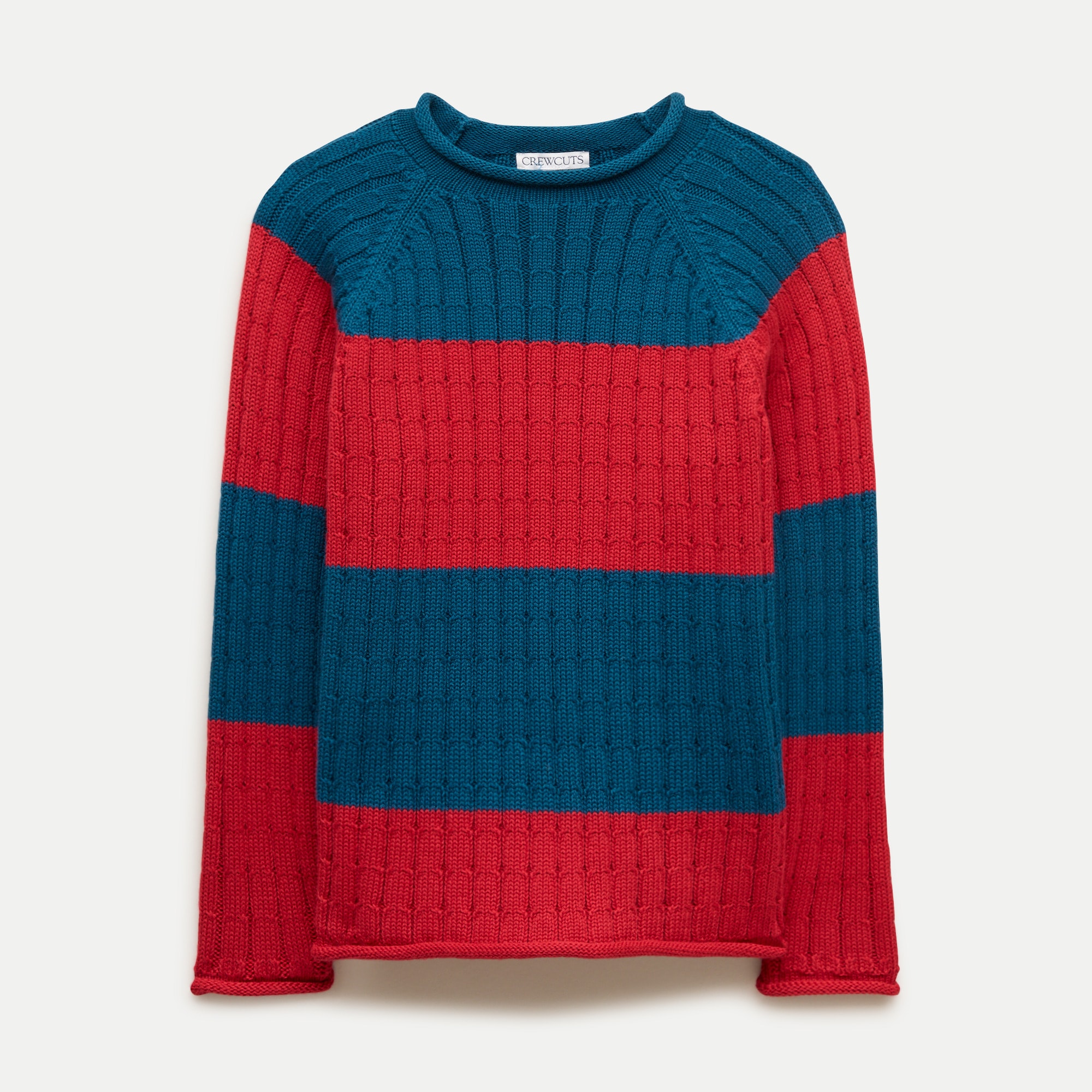 Kids' 1988 heritage cotton Rollneck™ sweater in rugby stripe