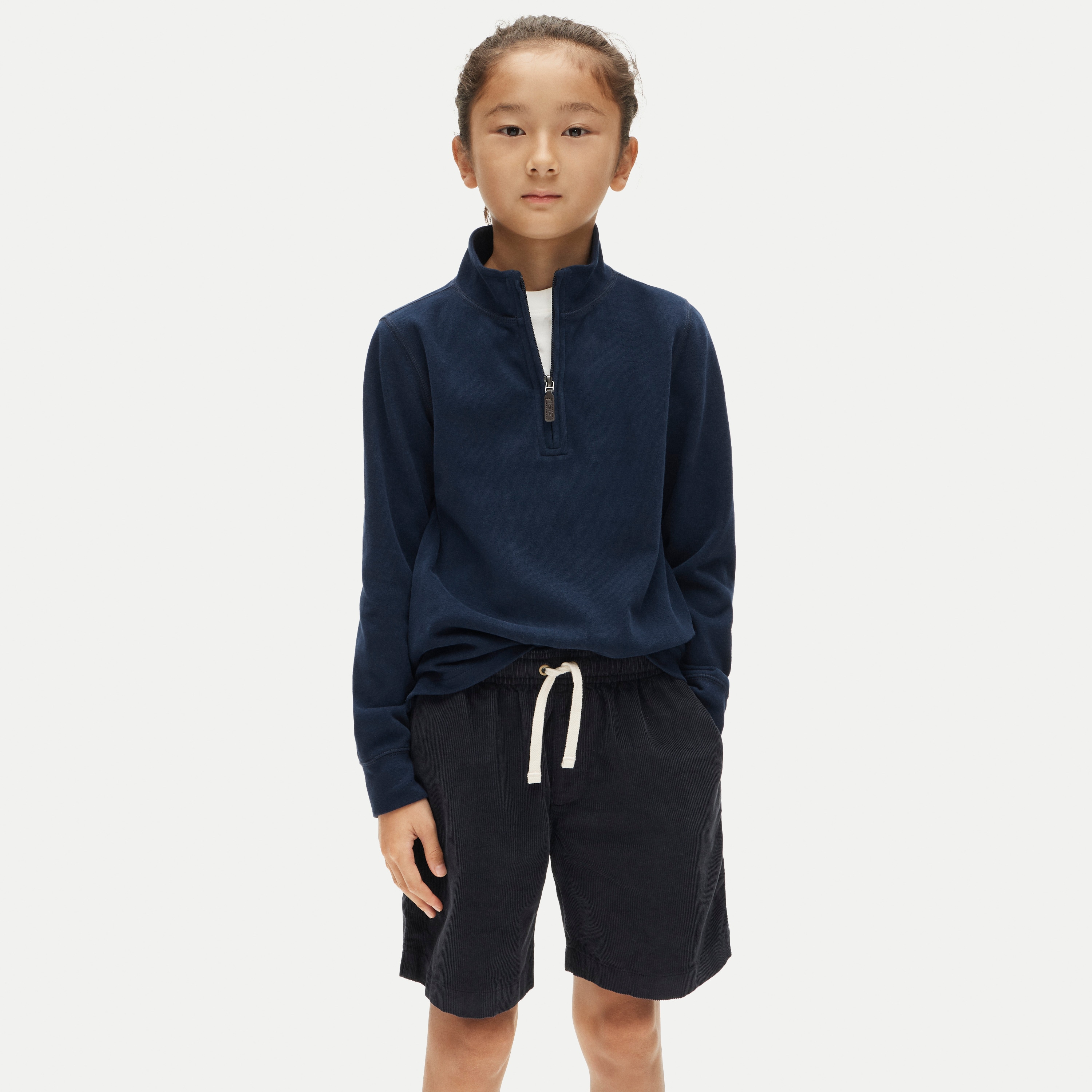 Kids' quarter-zip sweatshirt in sueded jersey