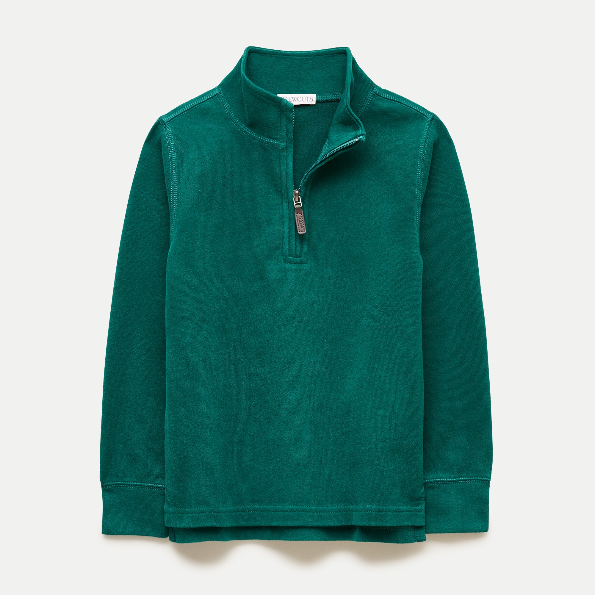 Kids' quarter-zip sweatshirt in sueded jersey