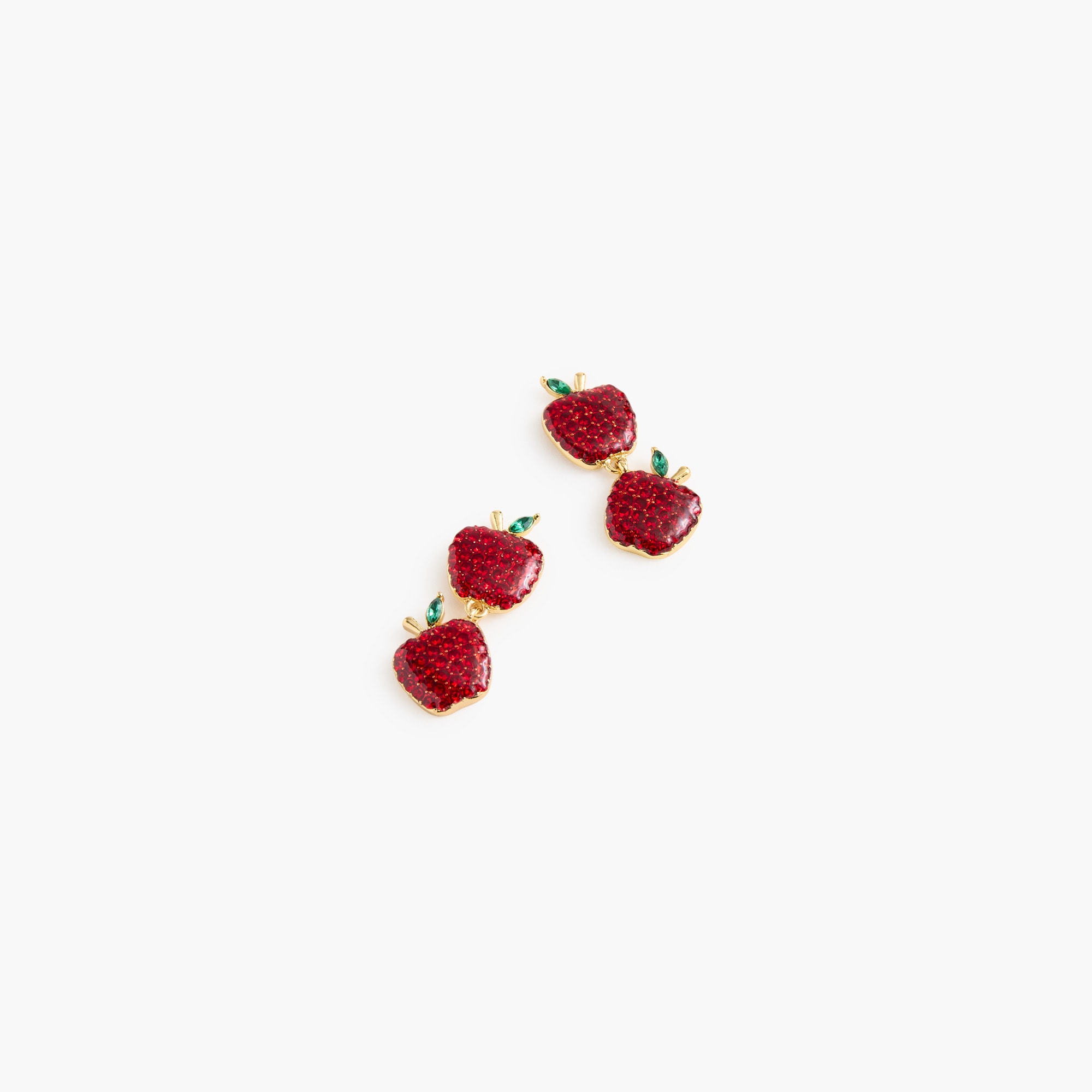 Embellished apples statement earrings