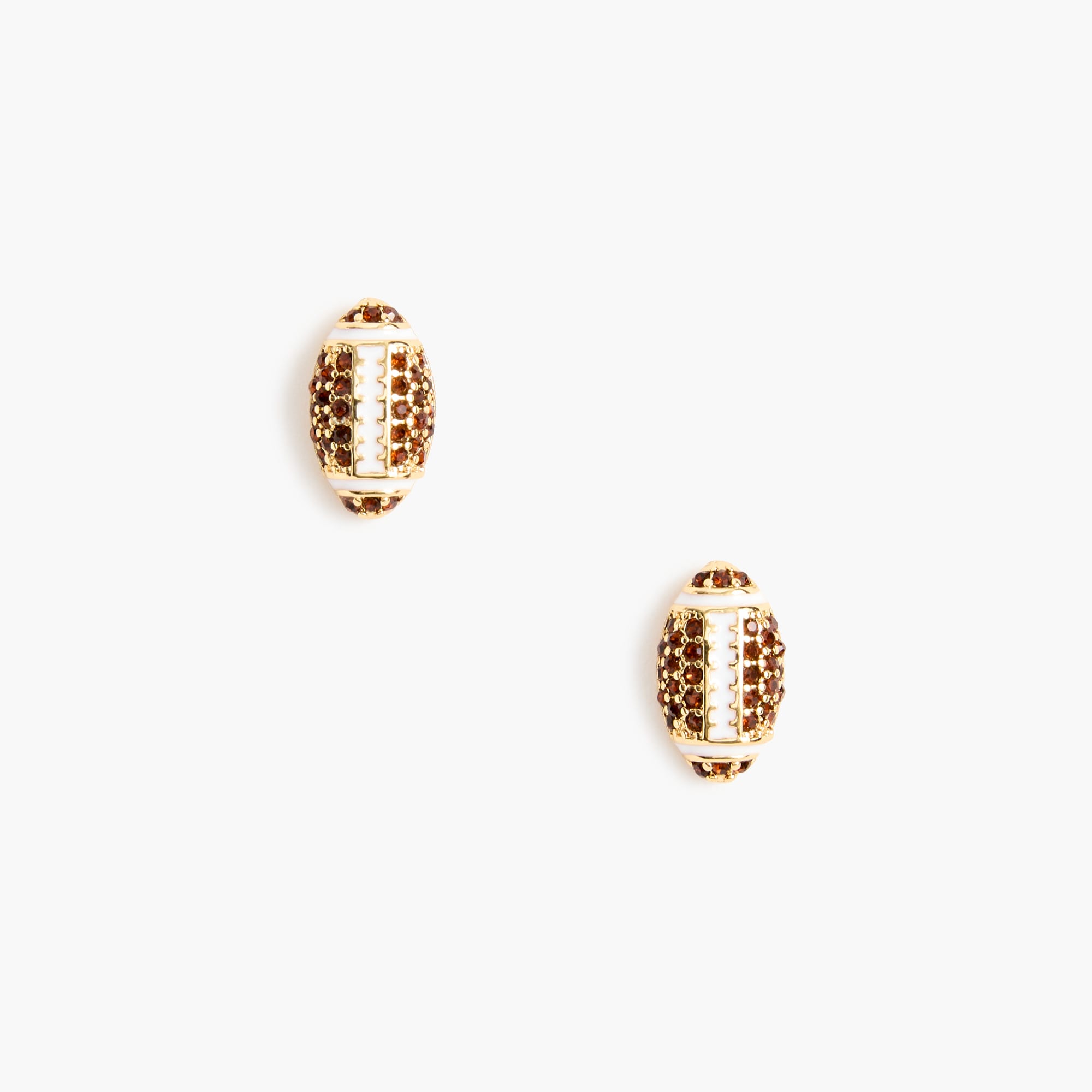 Pavé football stud earrings