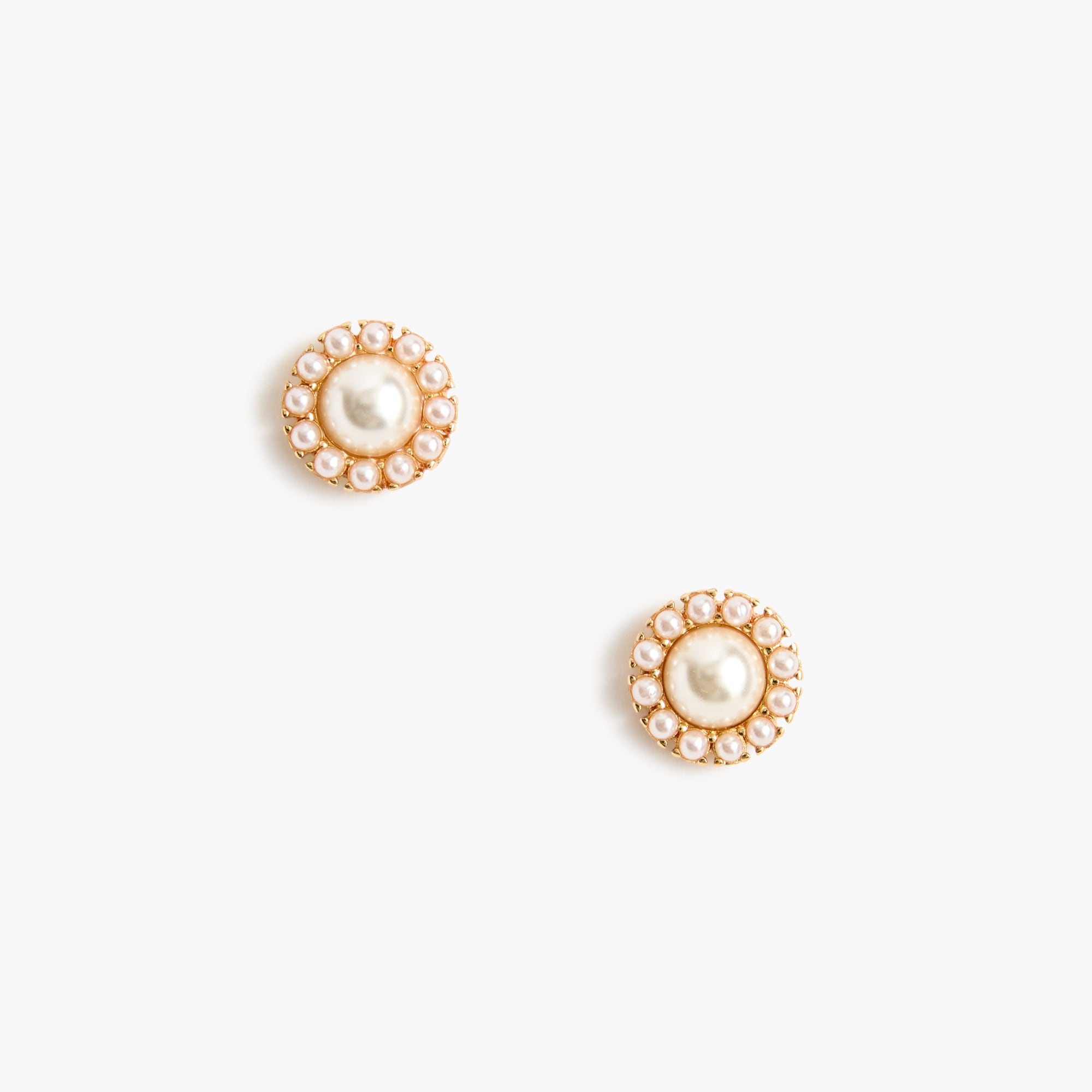 Pearl and pavé stud earrings