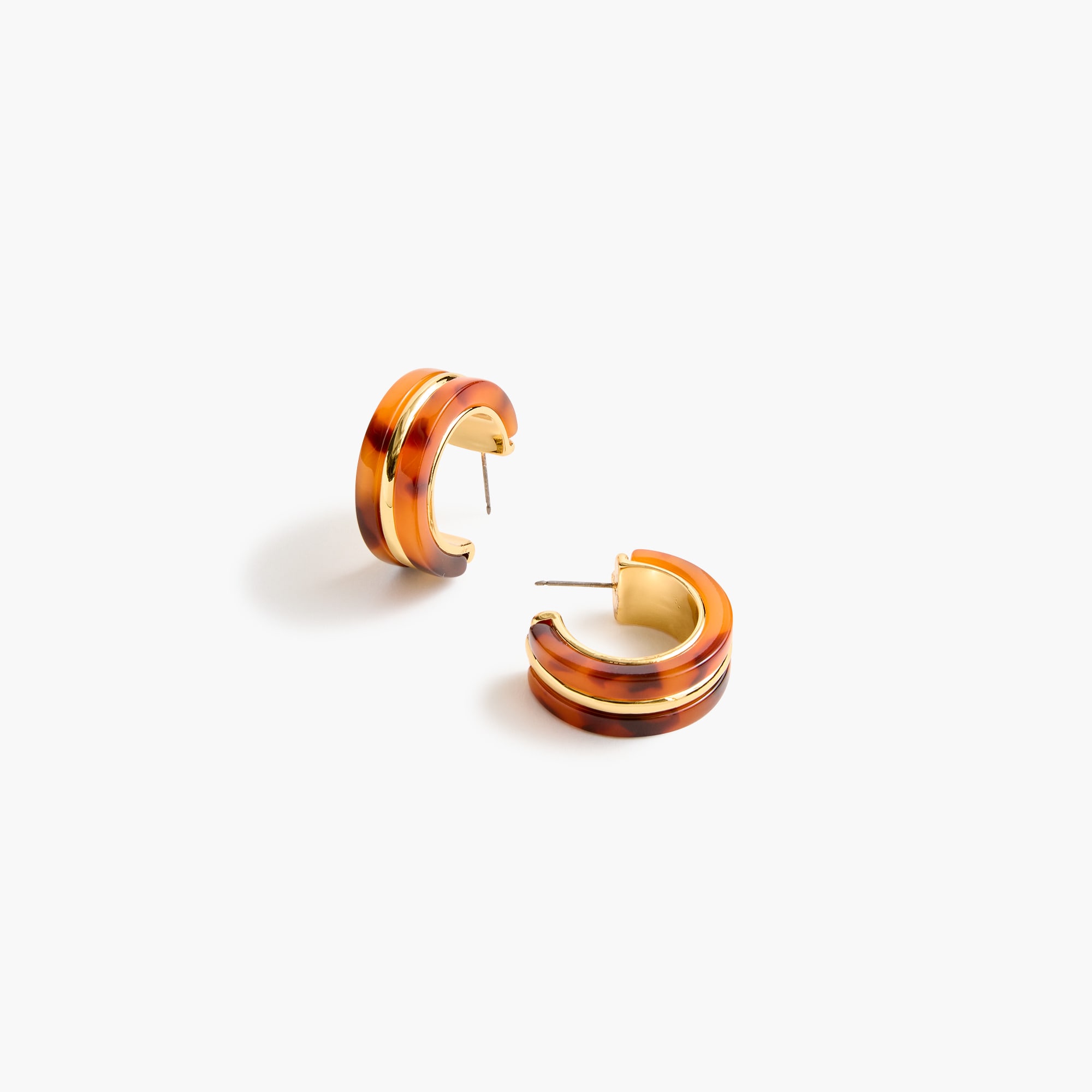 Gold and enamel hoop earrings