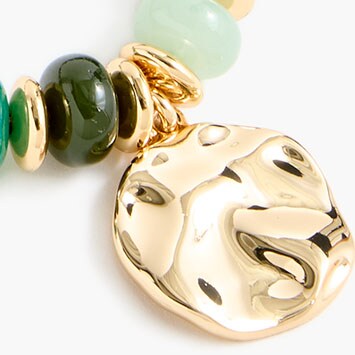 Chunky beaded necklace with pendant GREEN MULTI