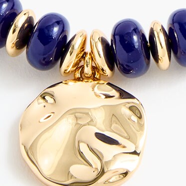 Chunky beaded necklace with pendant BLUE MULTI