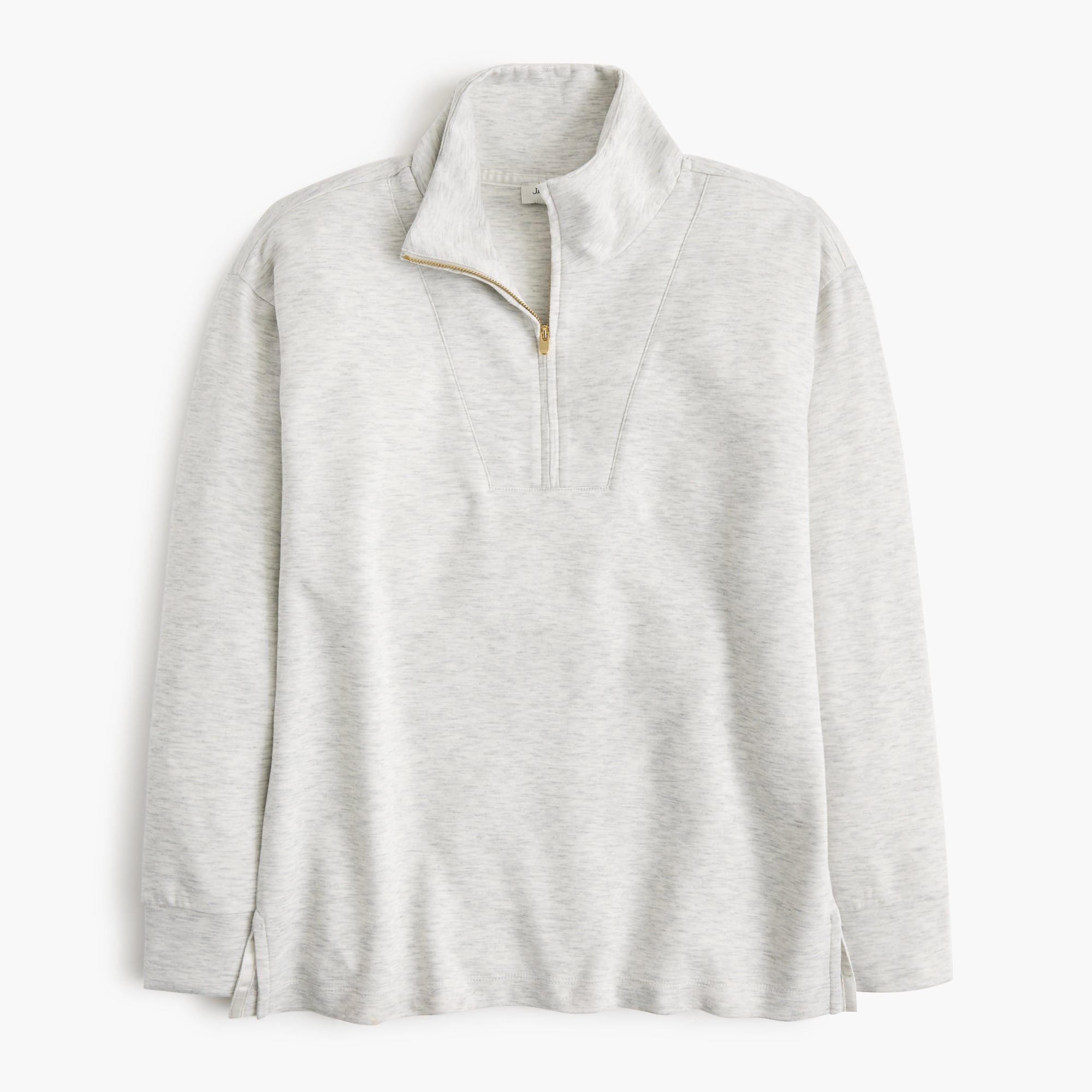 Luxe interlock quarter-zip tunic sweatshirt