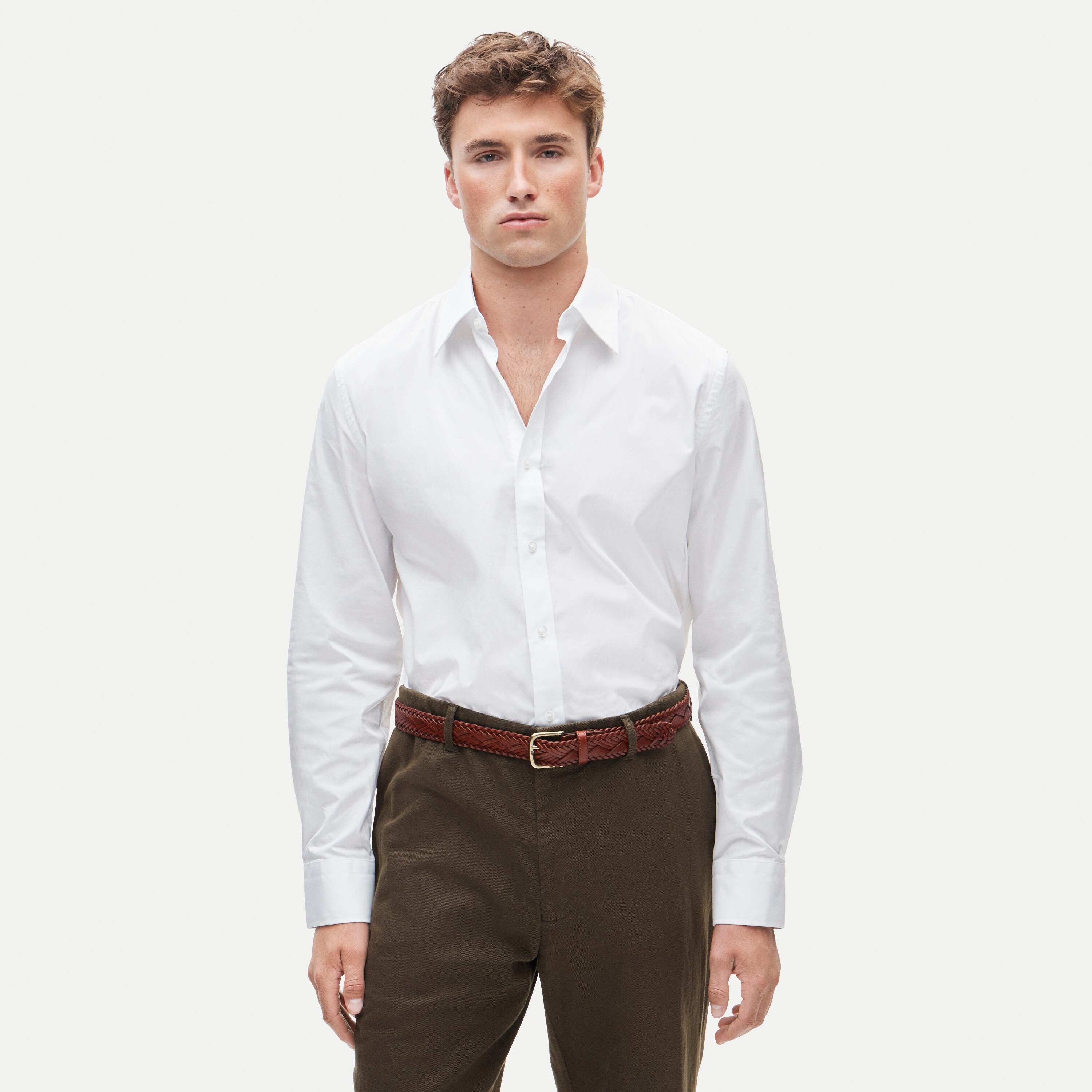 Ludlow Premium cotton dress shirt with point collar