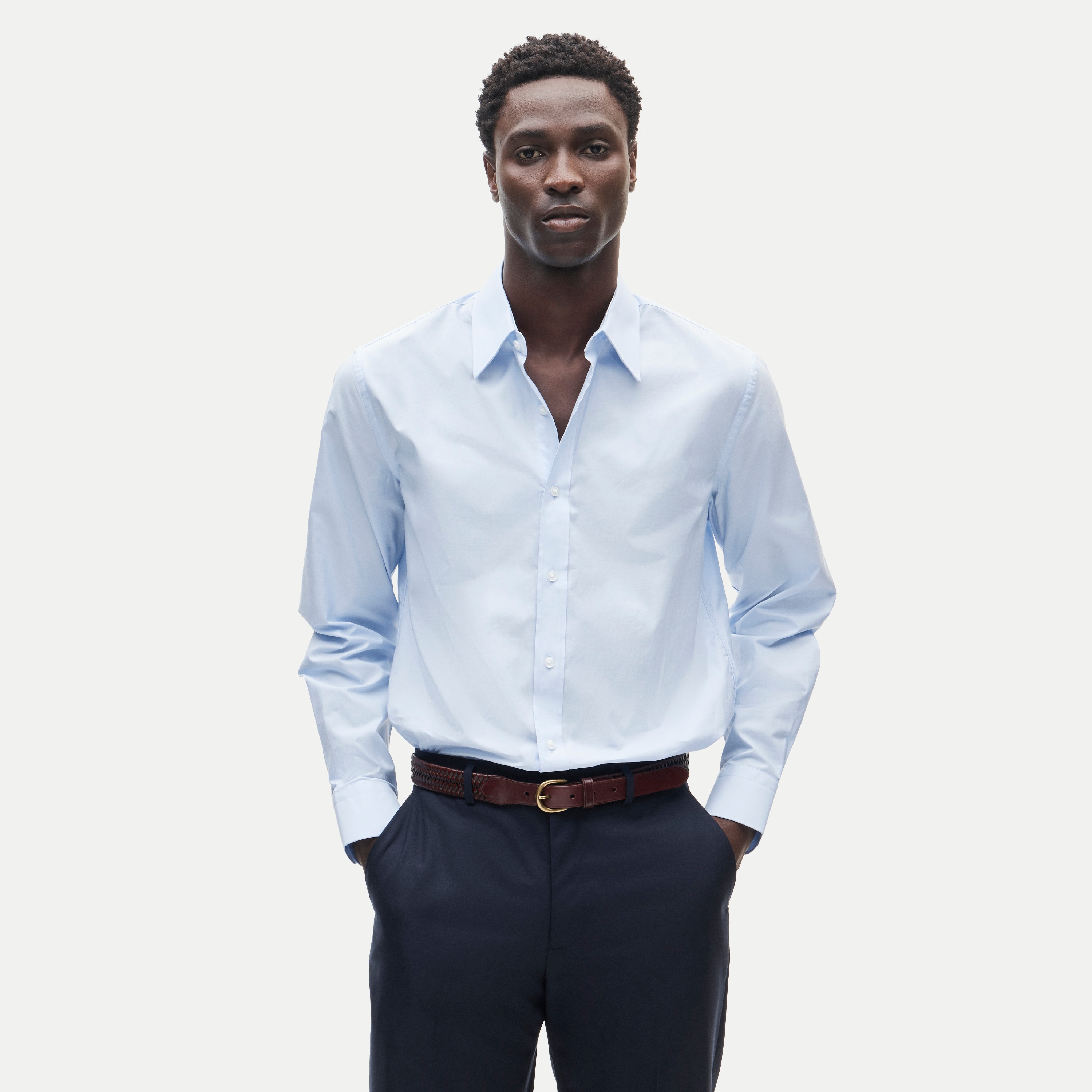 Ludlow Premium cotton dress shirt with point collar