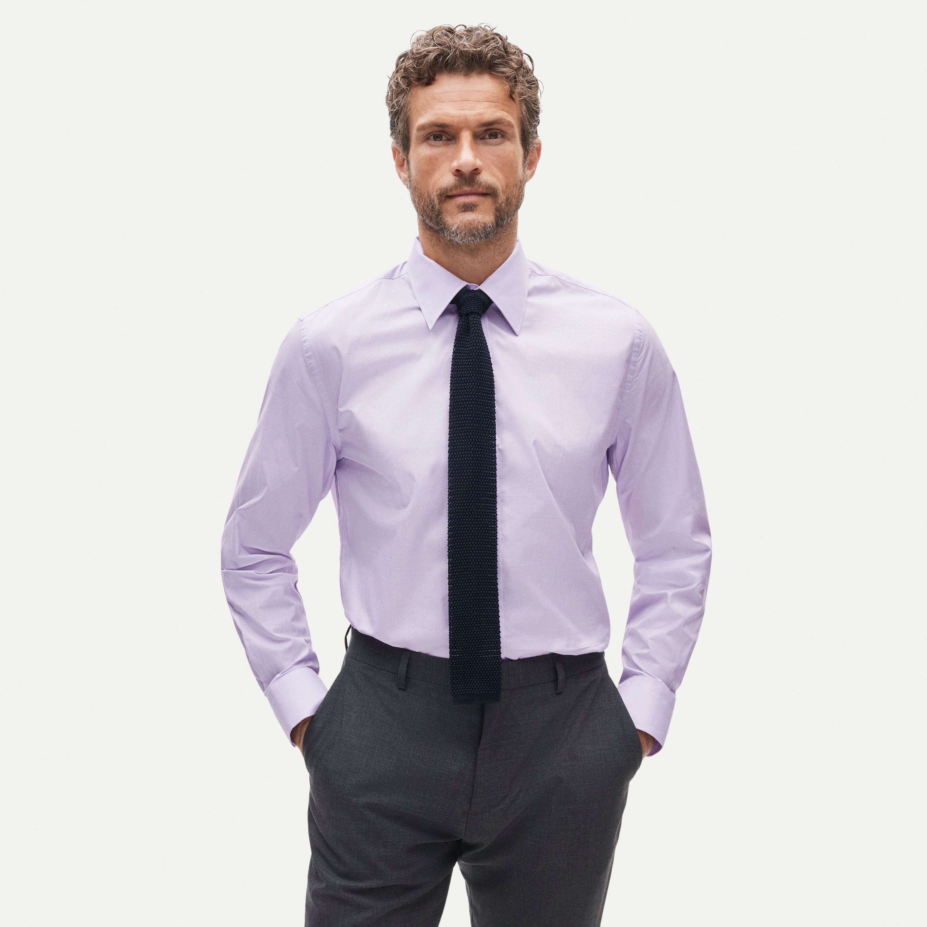Ludlow Premium cotton dress shirt with point collar