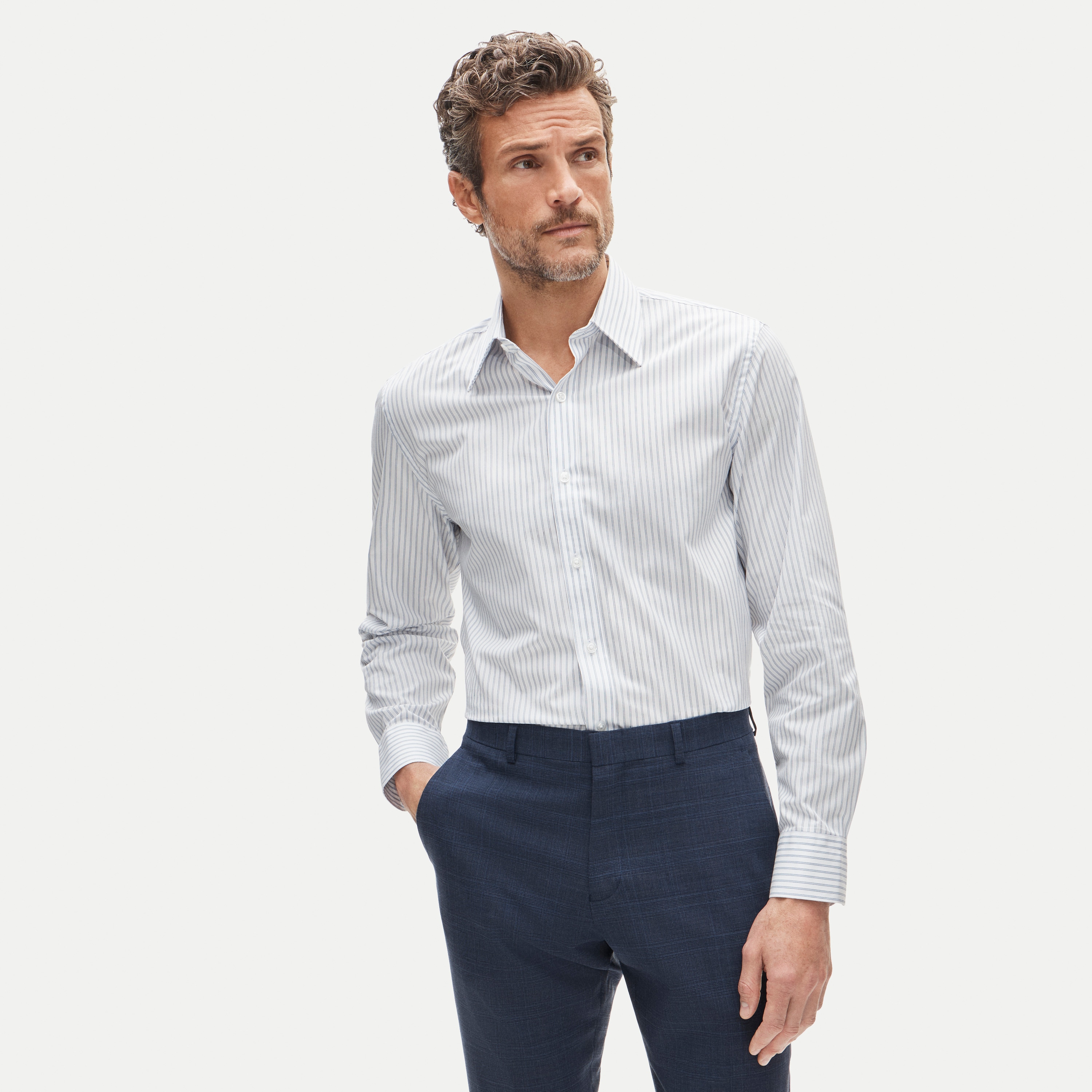 Ludlow Premium cotton dress shirt with point collar