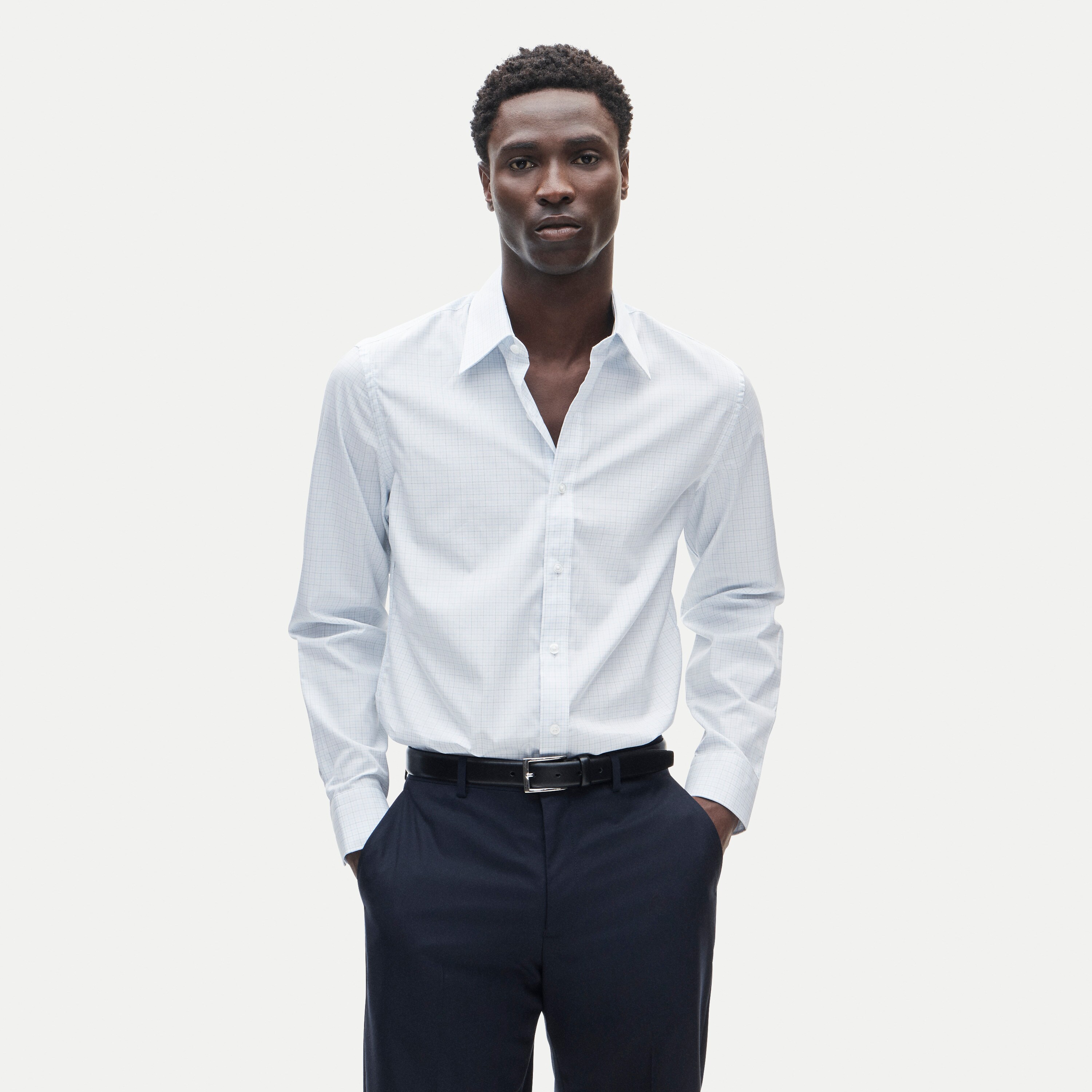 Ludlow Premium cotton dress shirt with point collar