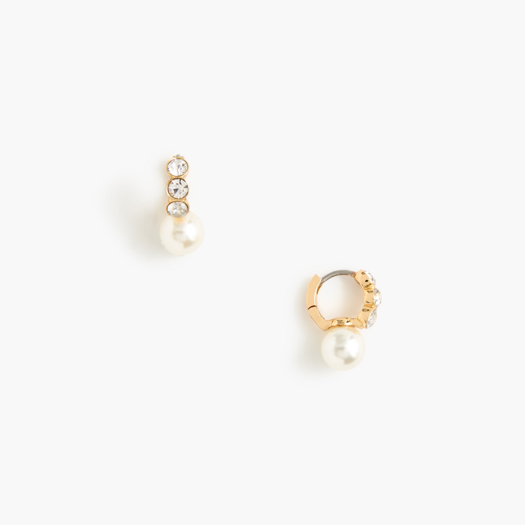 Pavé pearl hoop earrings