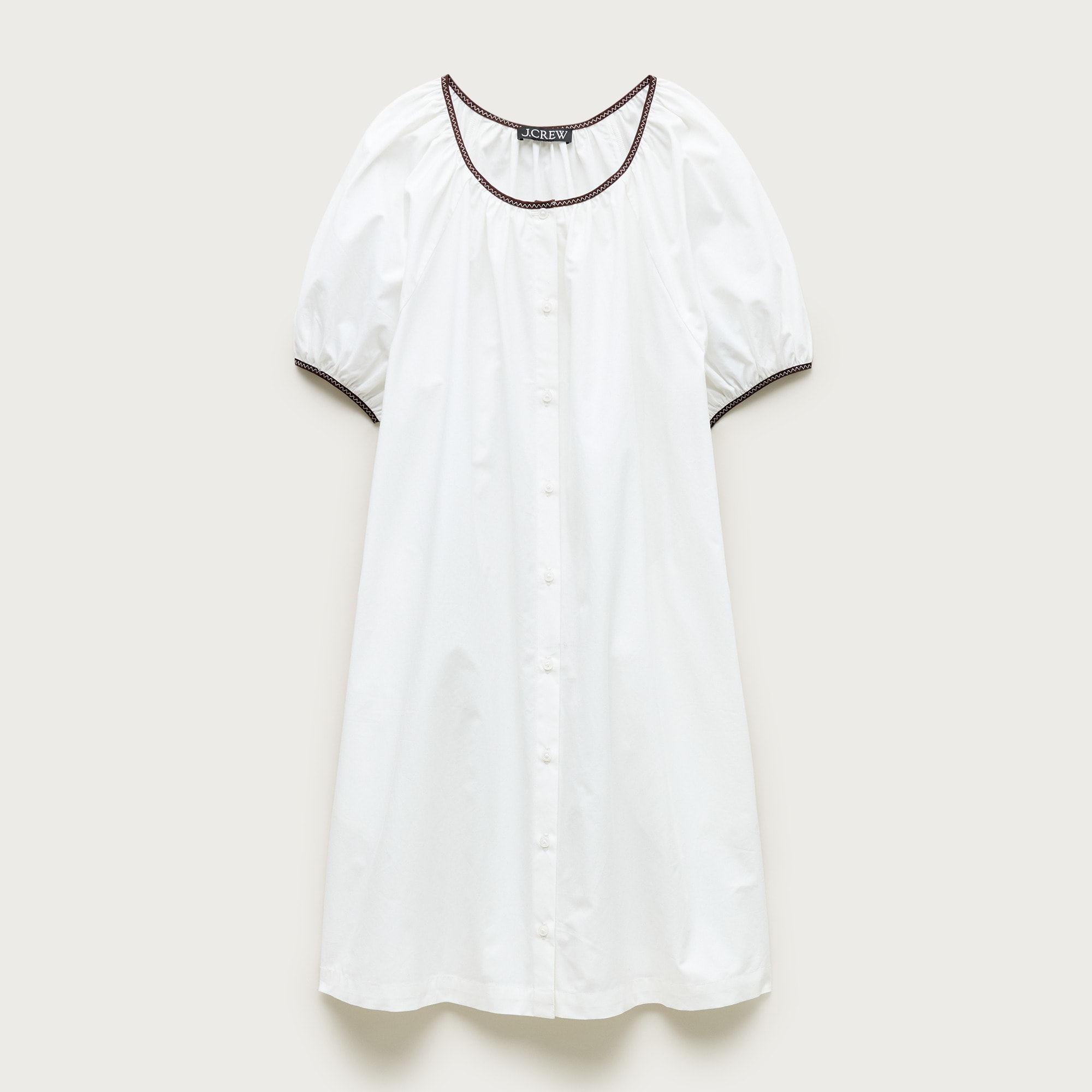 Puff-sleeve popover dress with contrast trim from J.Crew - $165