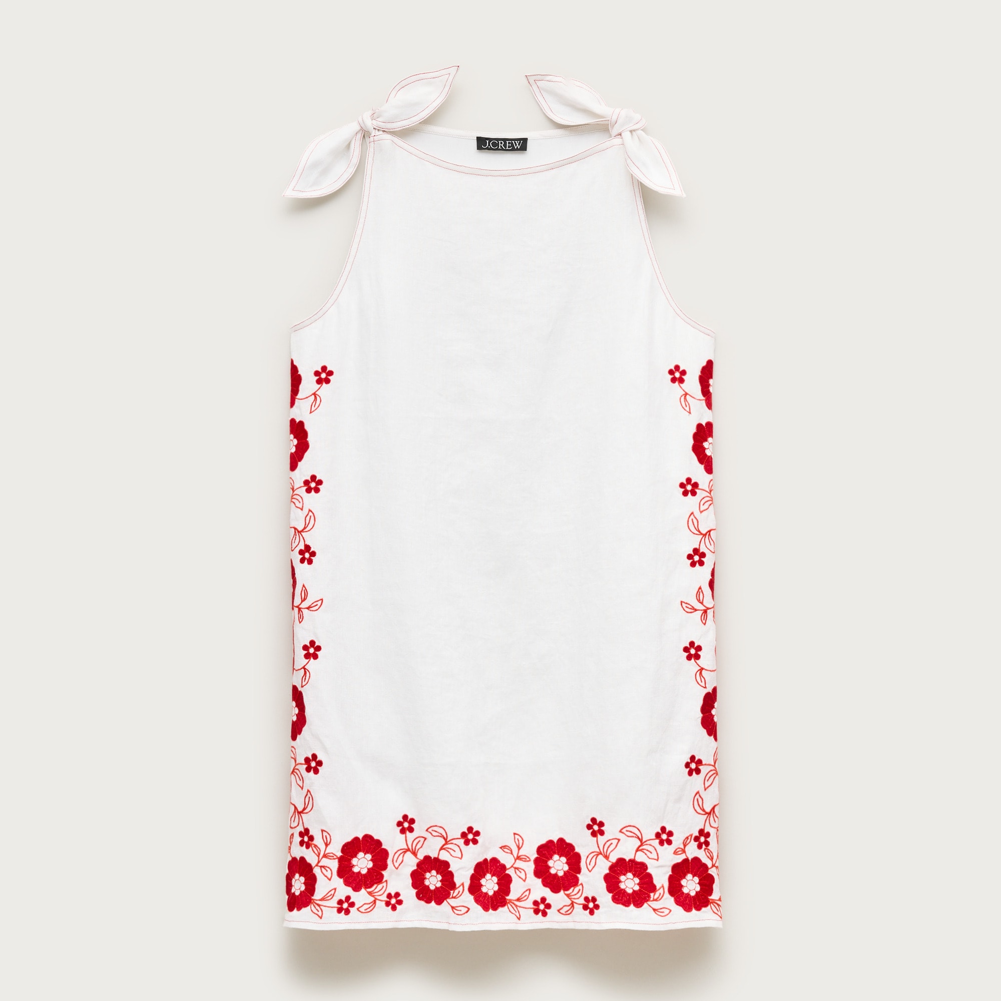 Sadie Mini Dress In Embroidered Linen For Women | J.Crew