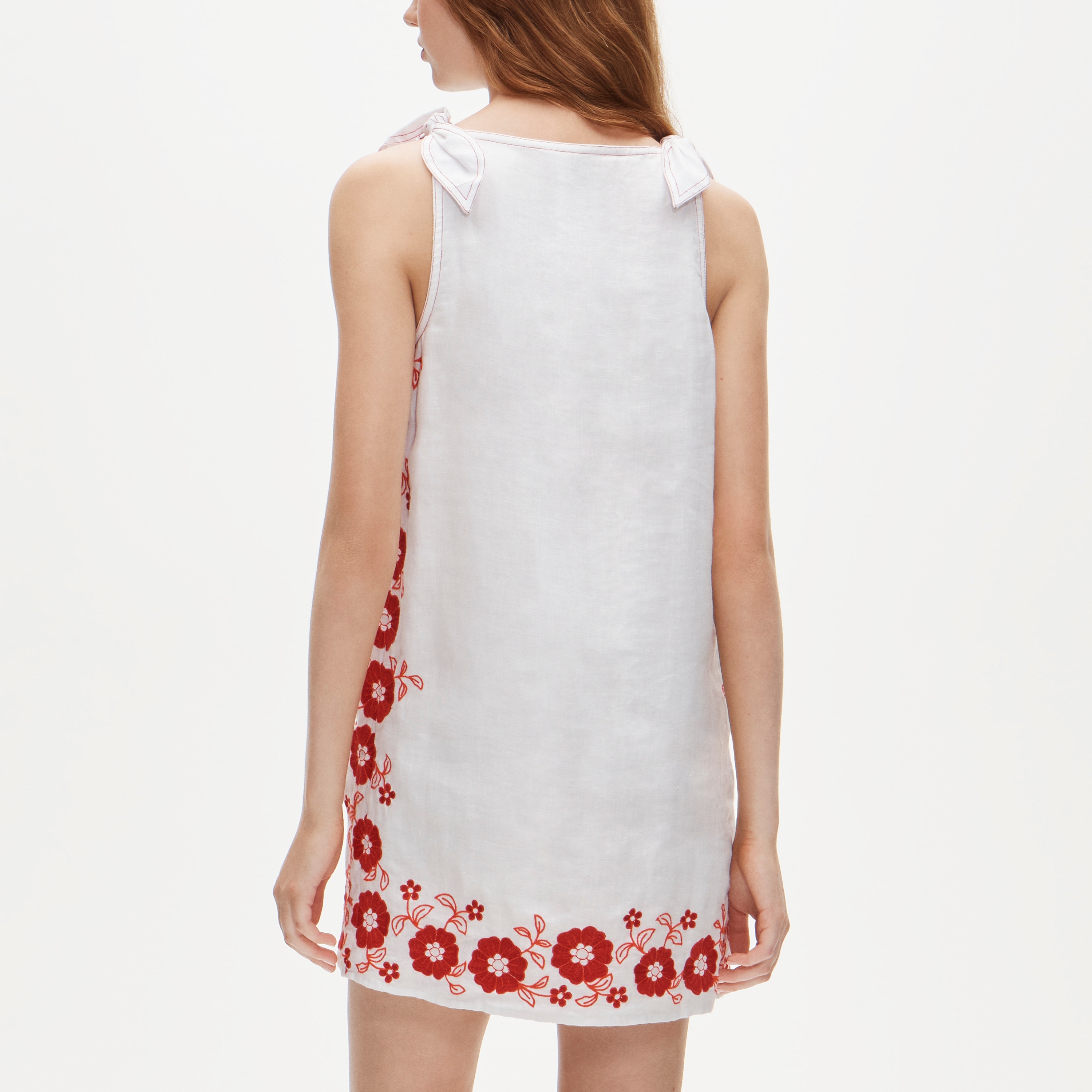 Sadie mini dress in embroidered linen