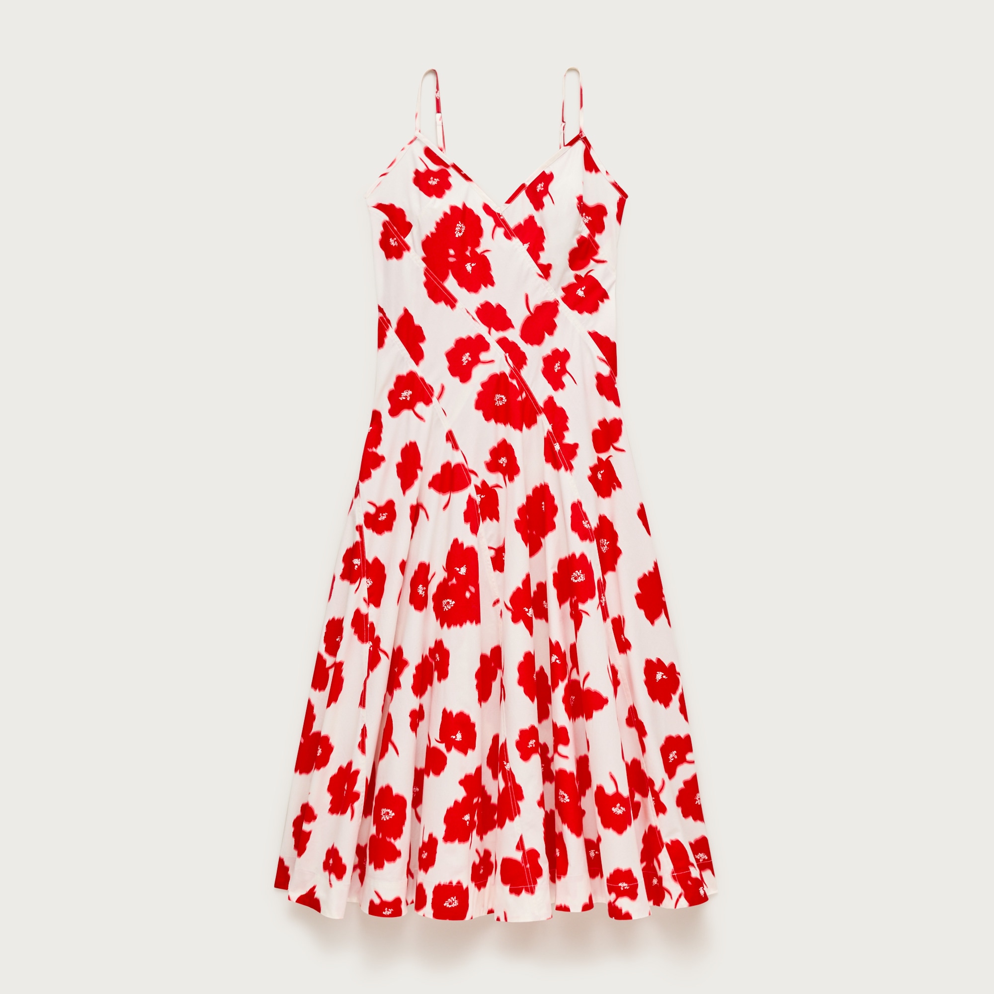 Diagonal-seam dress in blurred floral