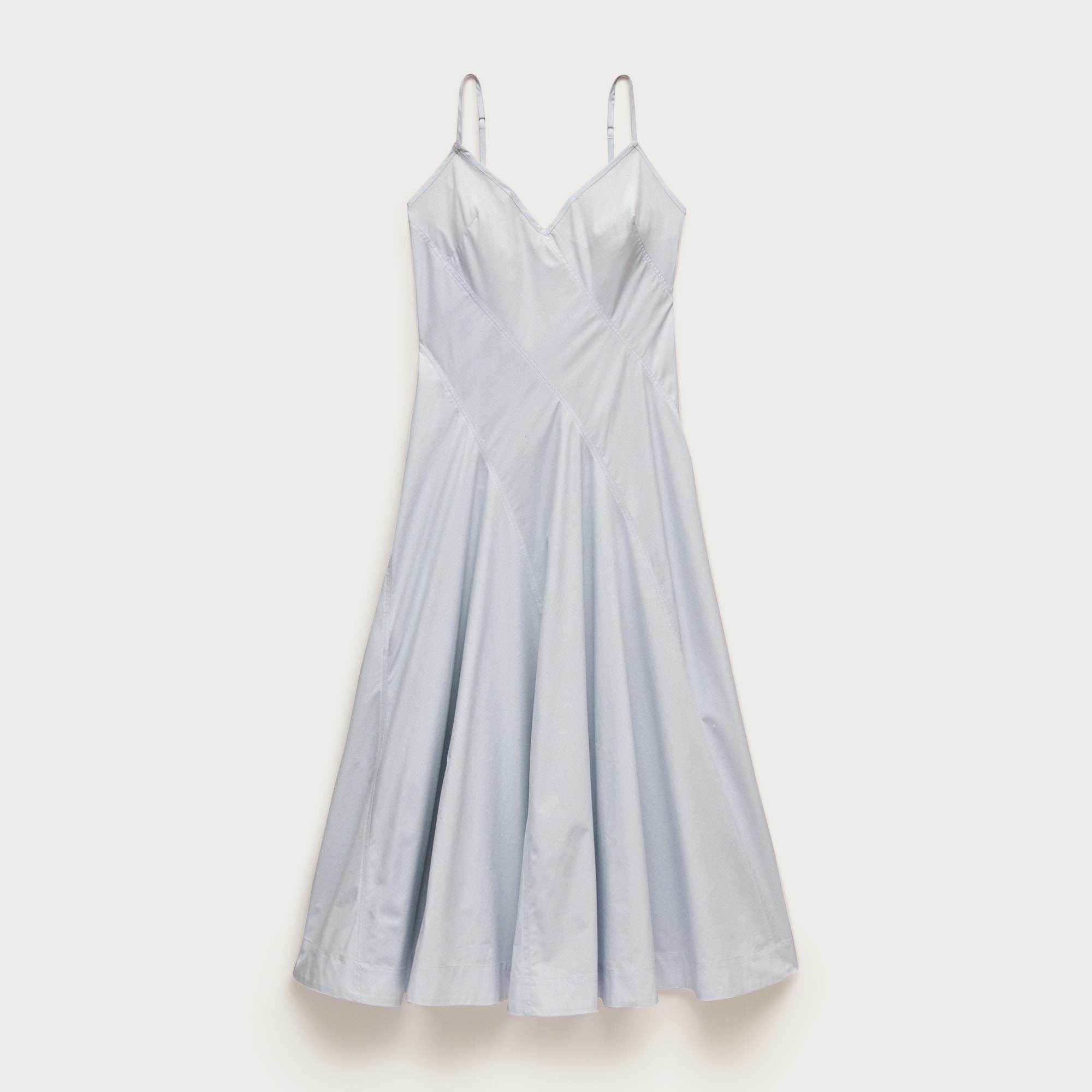 Diagonal-seam dress in cotton poplin