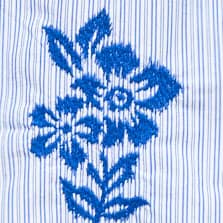 Scoopback mini dress in Liberty&reg; floral fabric TWIN BLUE STRIPES