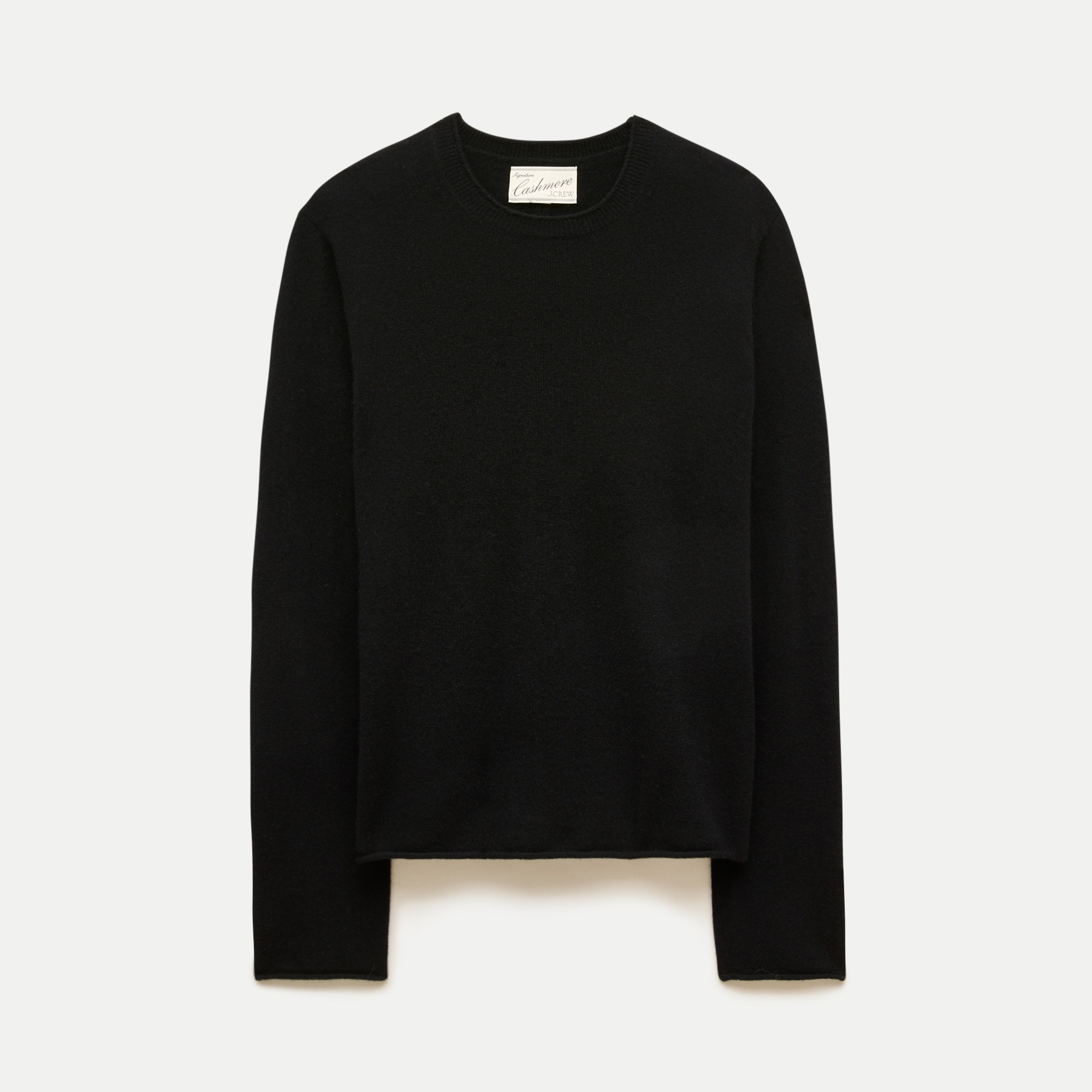 Rolled cashmere long-sleeve sweater