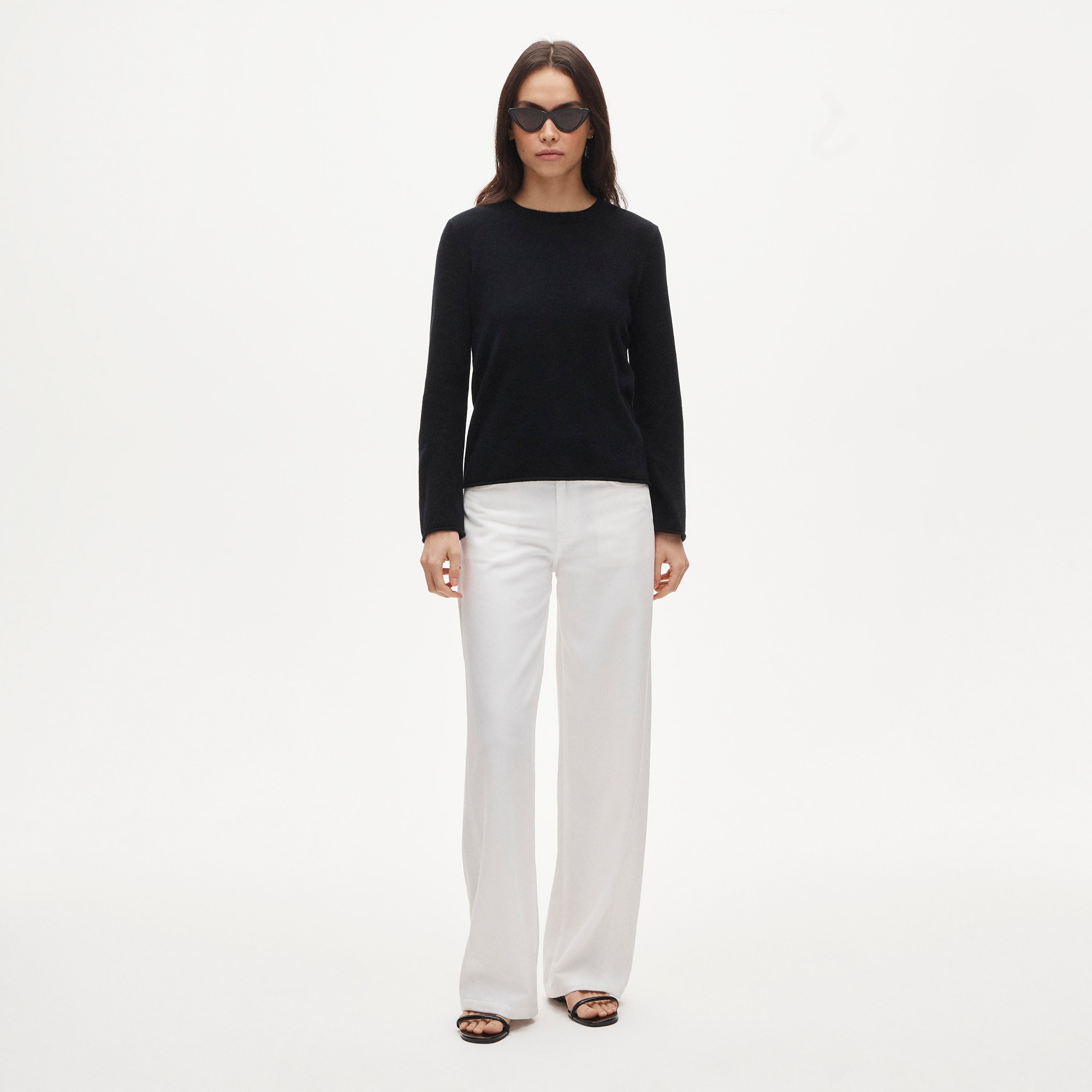 Cashmere rolled-hem crewneck sweater - image 3