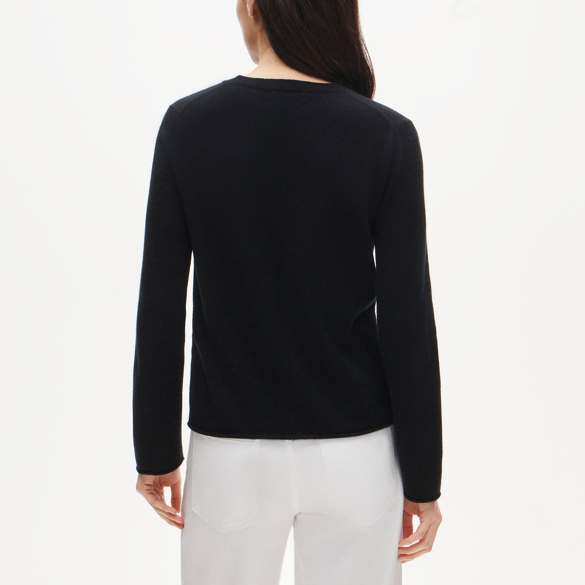 Cashmere rolled-hem crewneck sweater - image 5