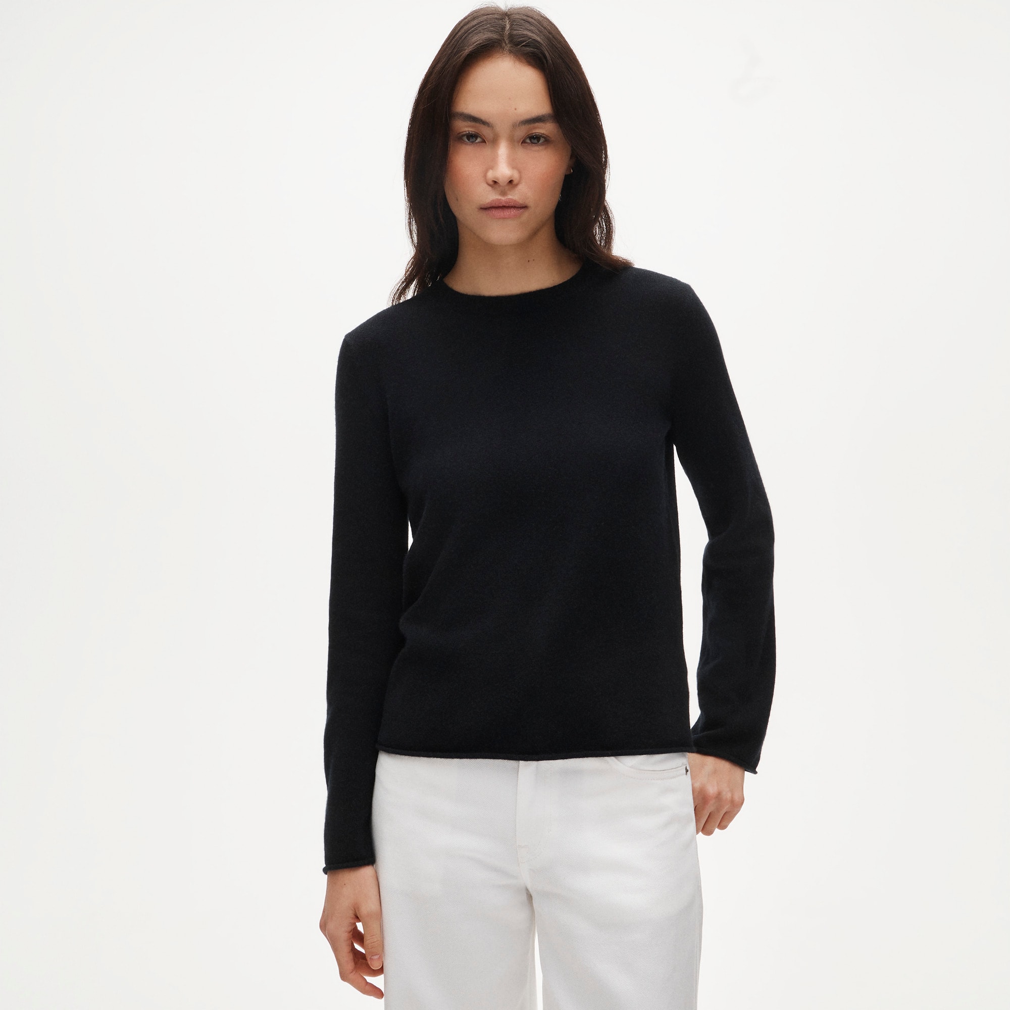 Cashmere rolled-hem crewneck sweater - image 2