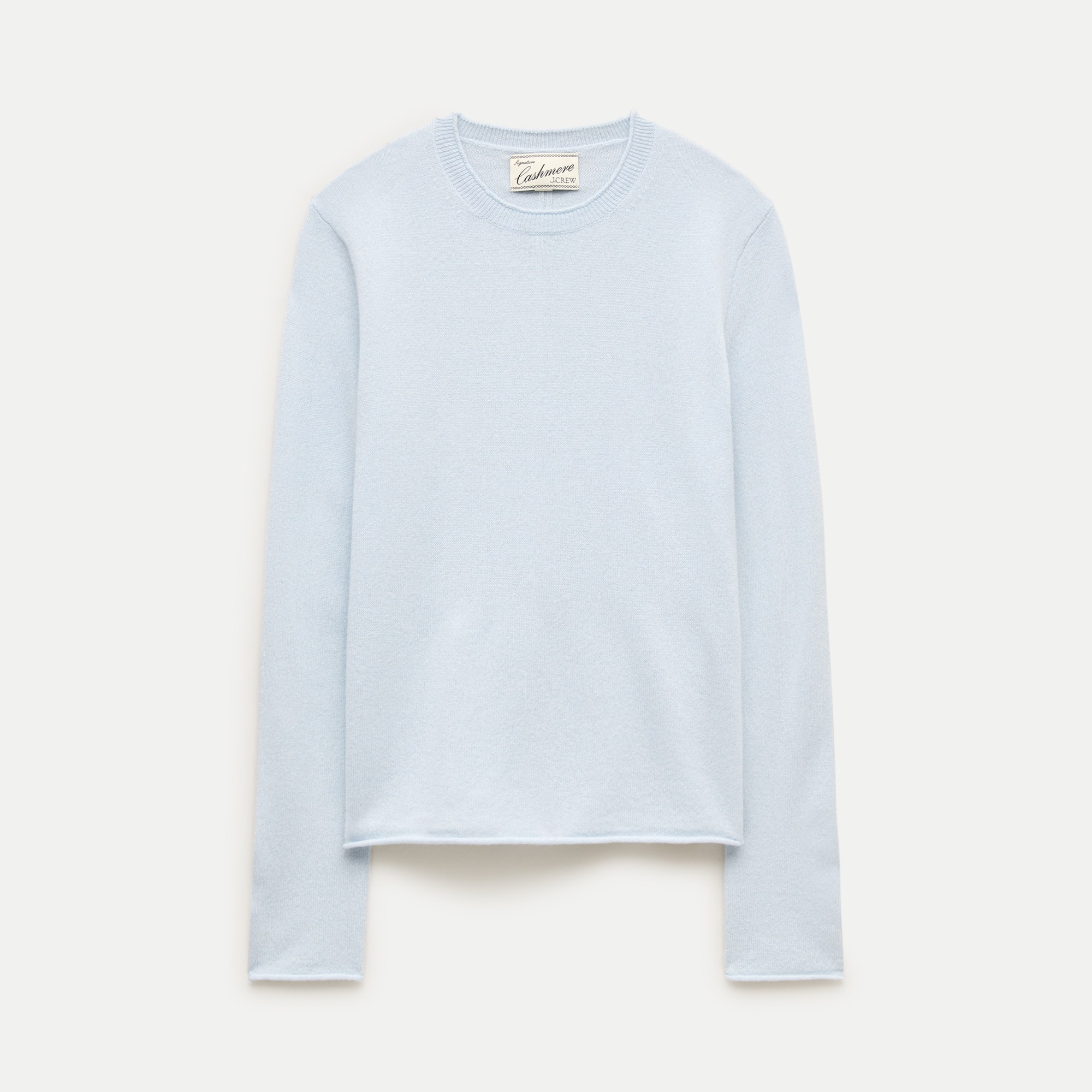 Rolled cashmere long-sleeve sweater