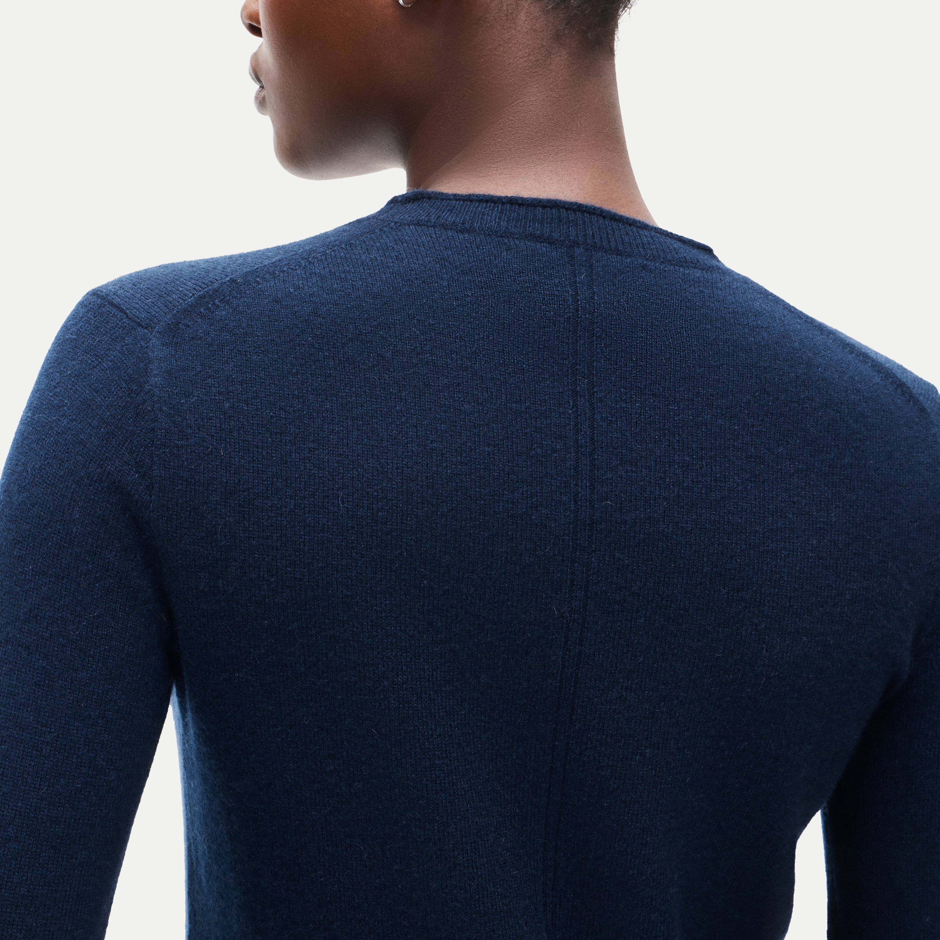 Rolled cashmere long-sleeve sweater