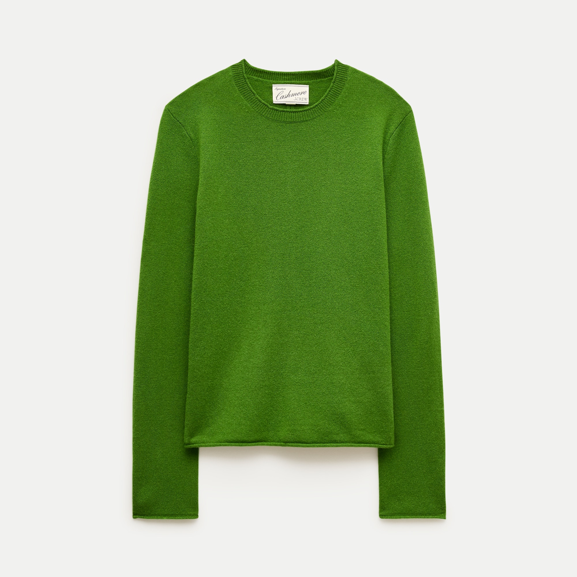 Rolled cashmere long-sleeve sweater