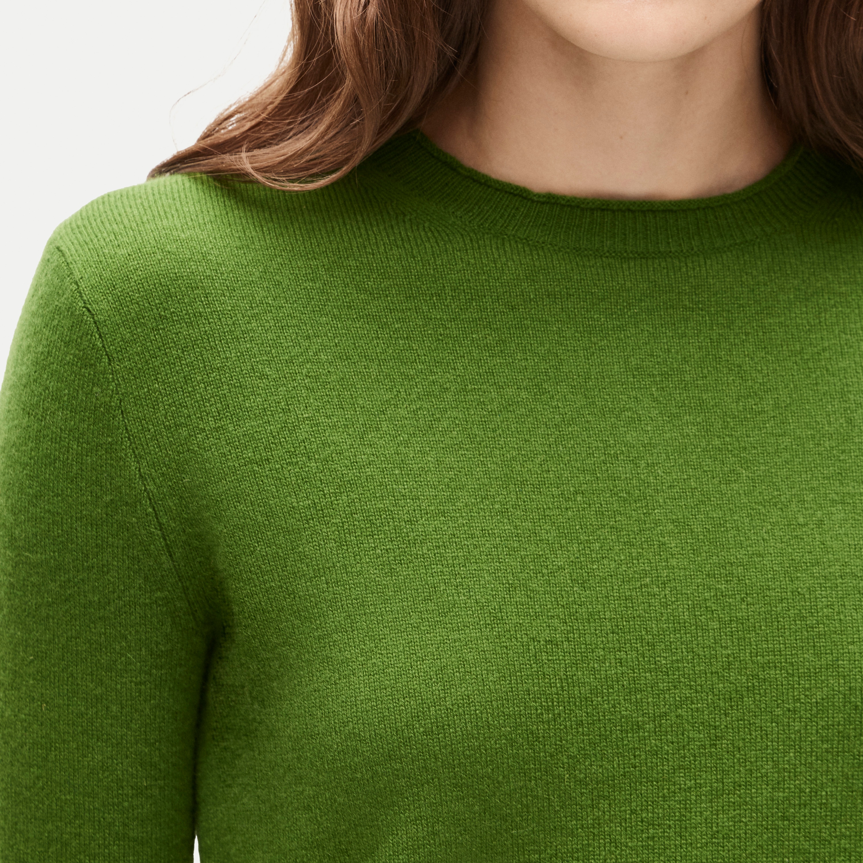 Rolled cashmere long-sleeve sweater