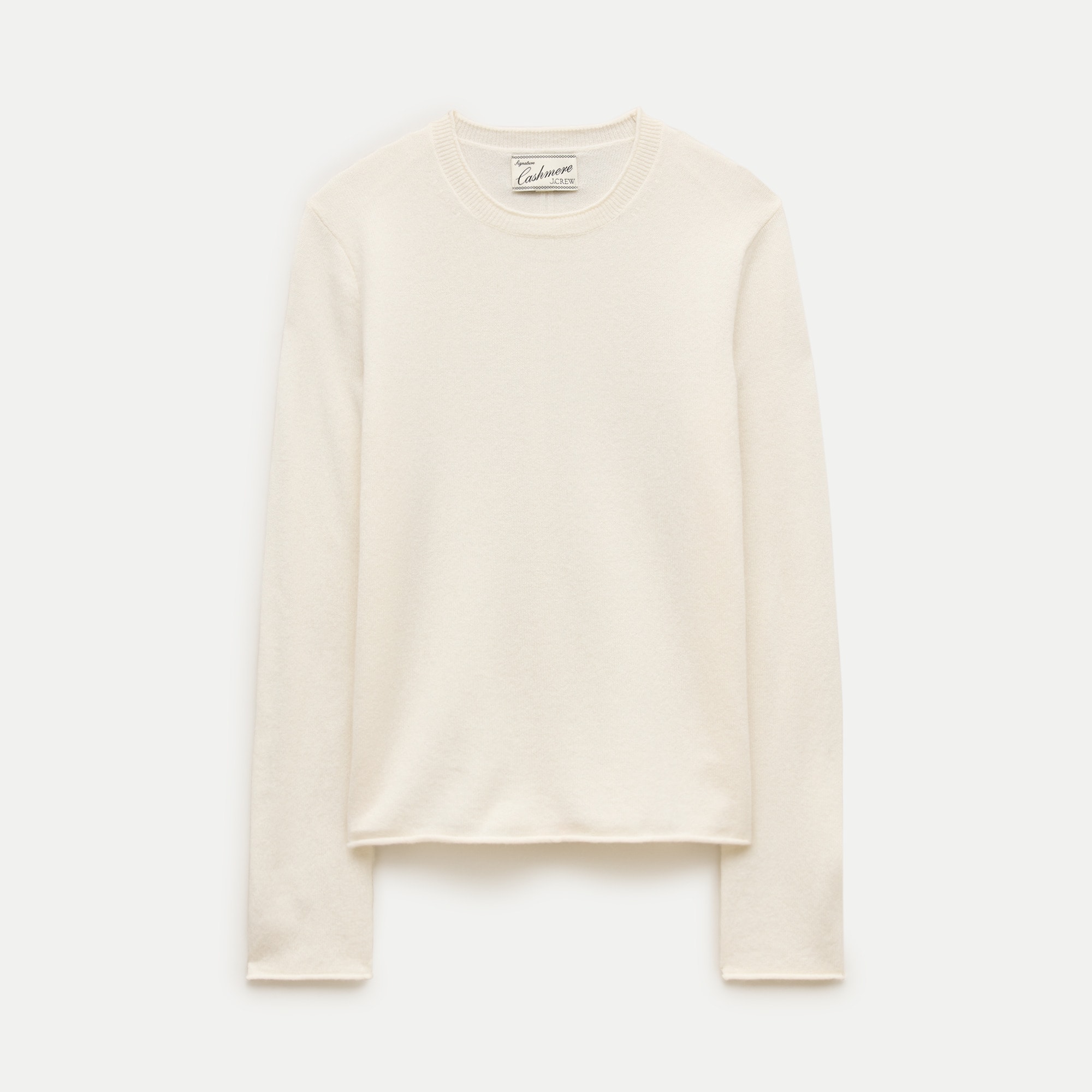 Rolled cashmere long-sleeve sweater