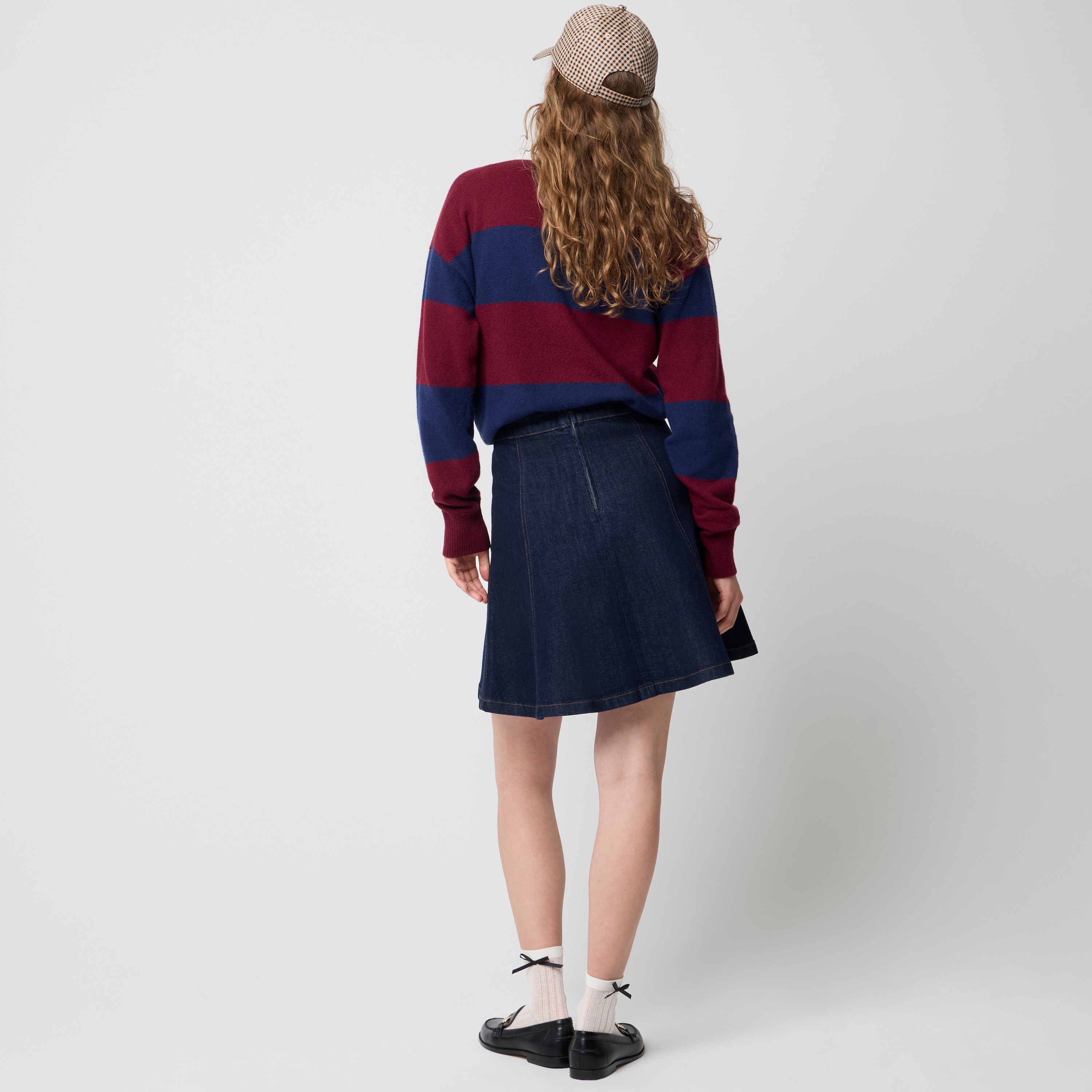 A-line denim skirt