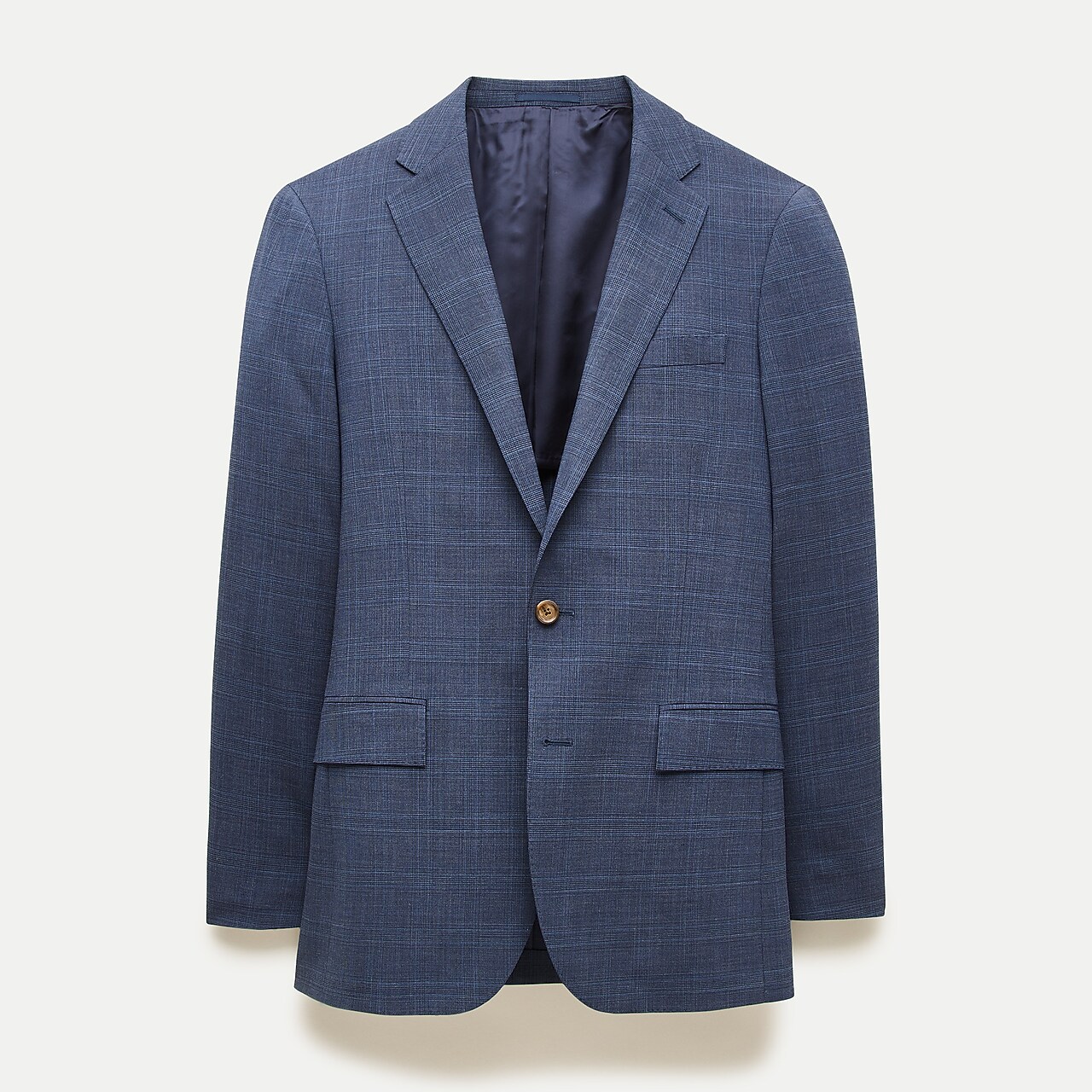 Big-fit Unstructured Suit Jacket In Linen Twill Glen Plaid For Men