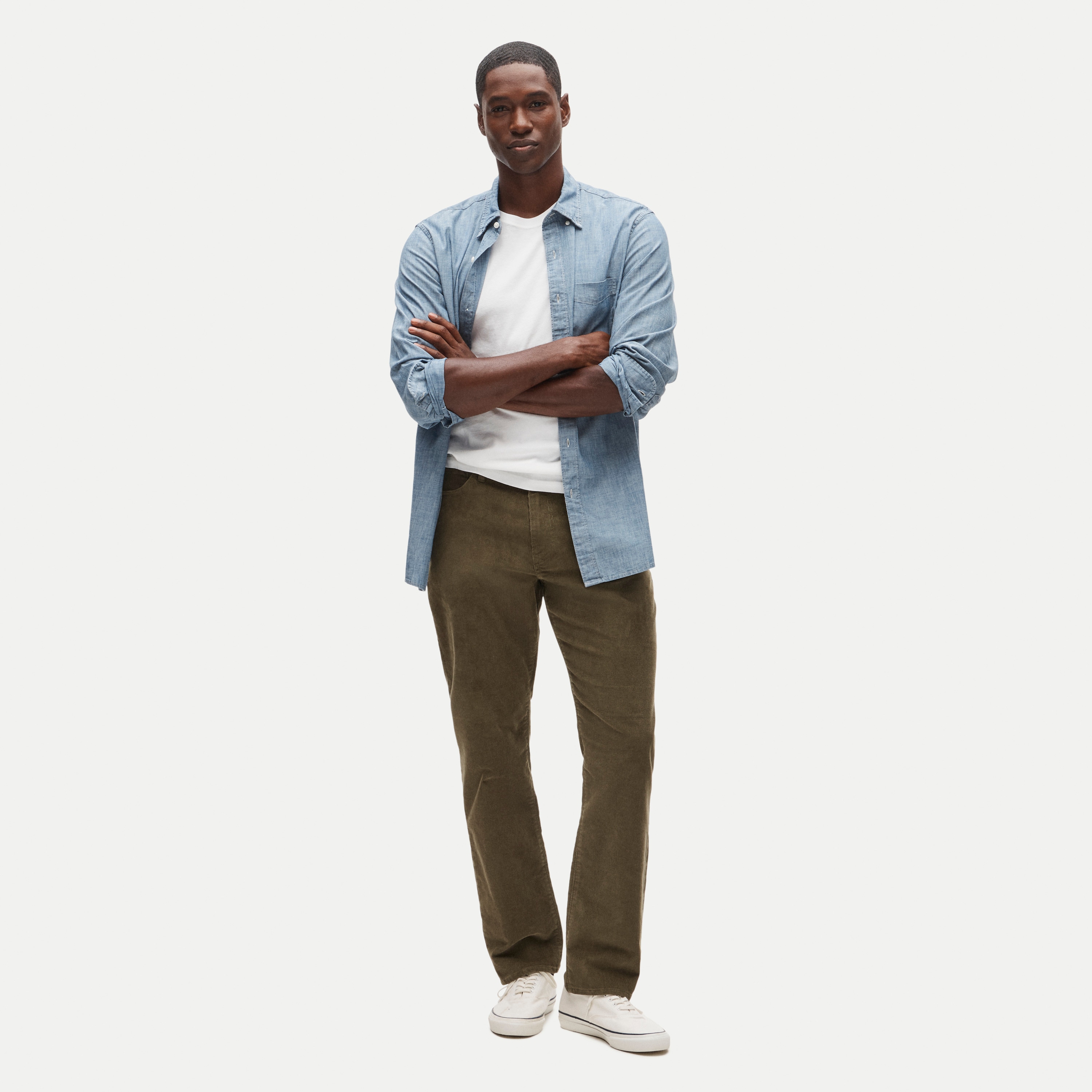 Athletic Straight-fit stretch corduroy five-pocket pant