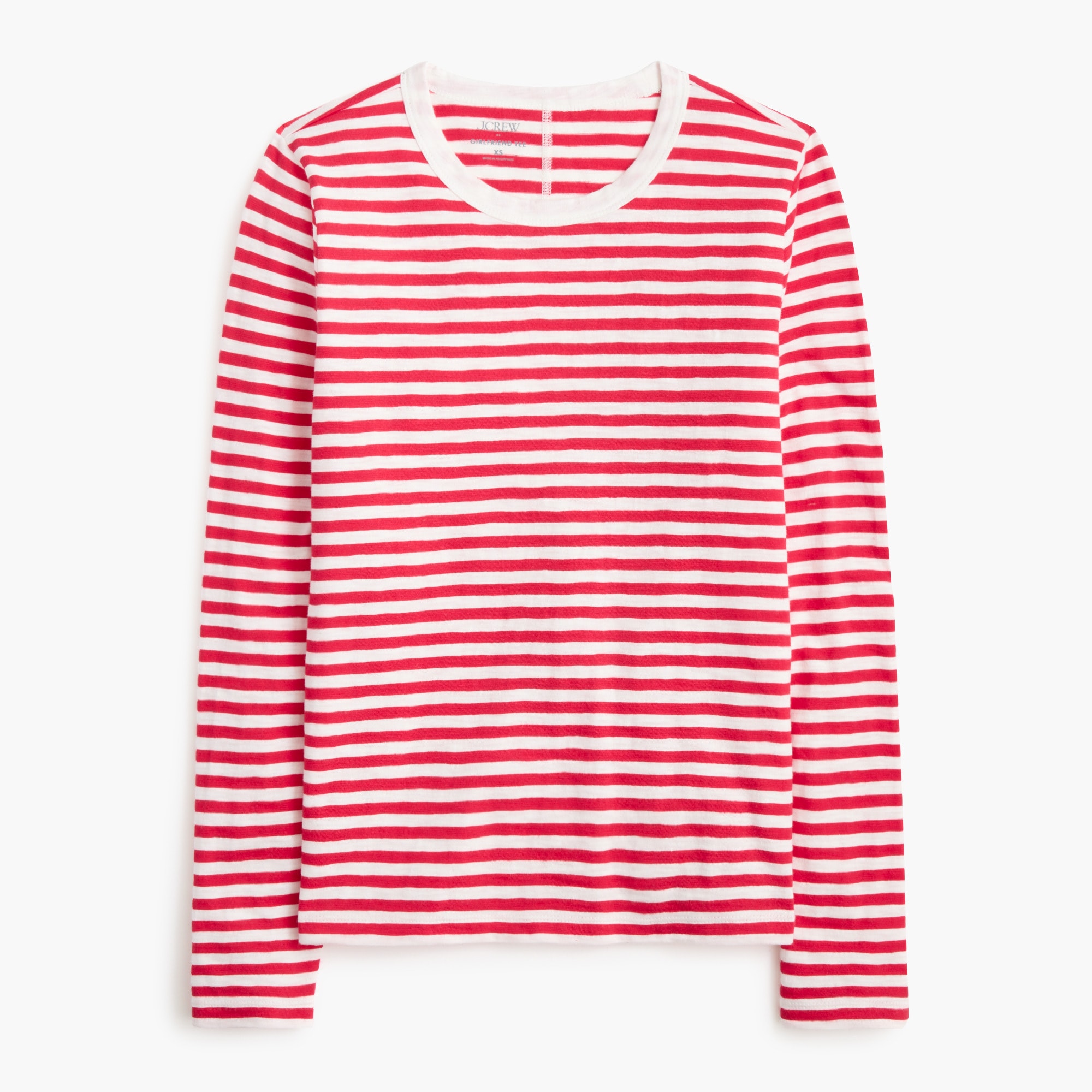 Striped long-sleeve girlfriend tee