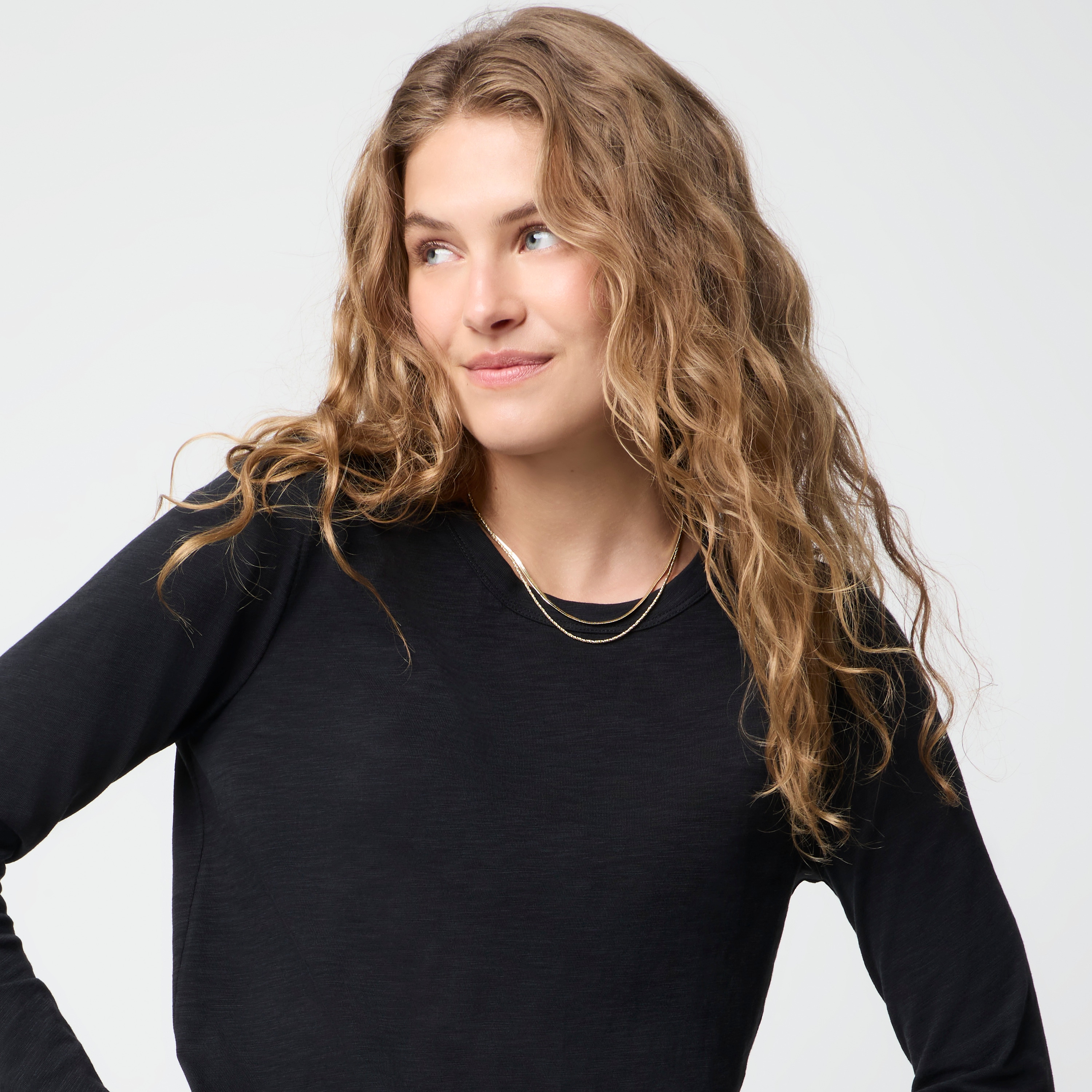 Long-sleeve 100% cotton girlfriend tee