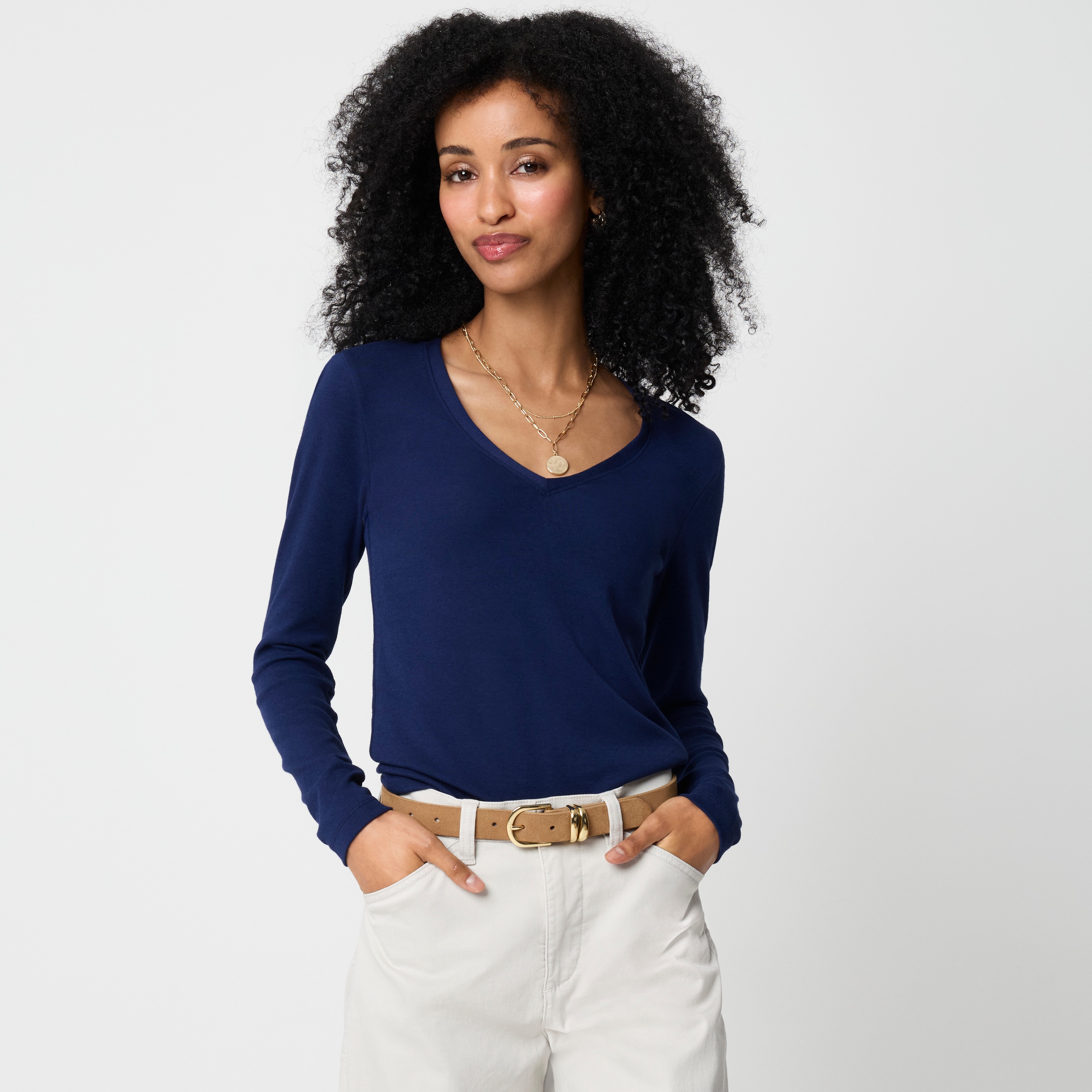 Long-sleeve Everyday V-neck tee