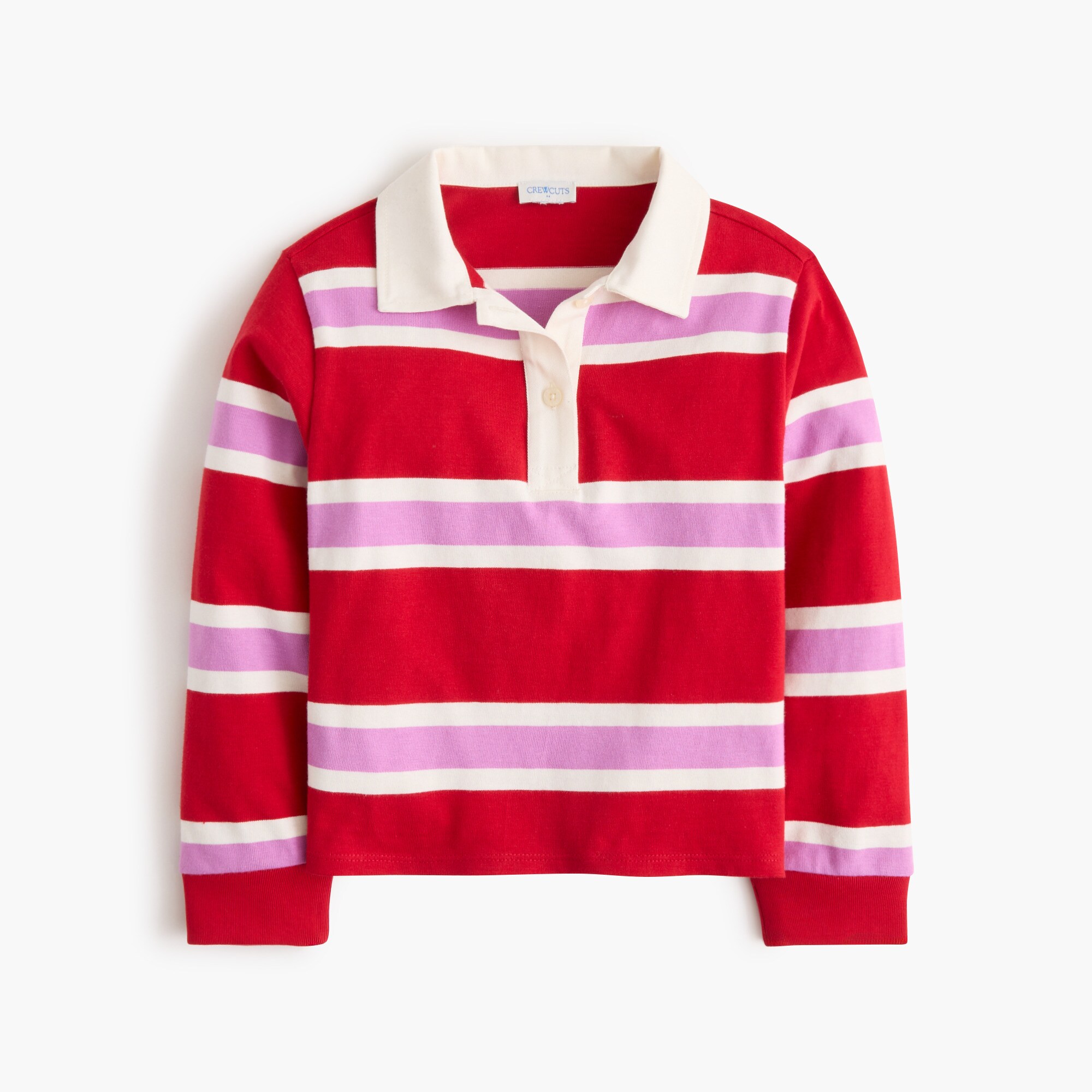 Girls' 100% cotton striped rugby sweatshirt