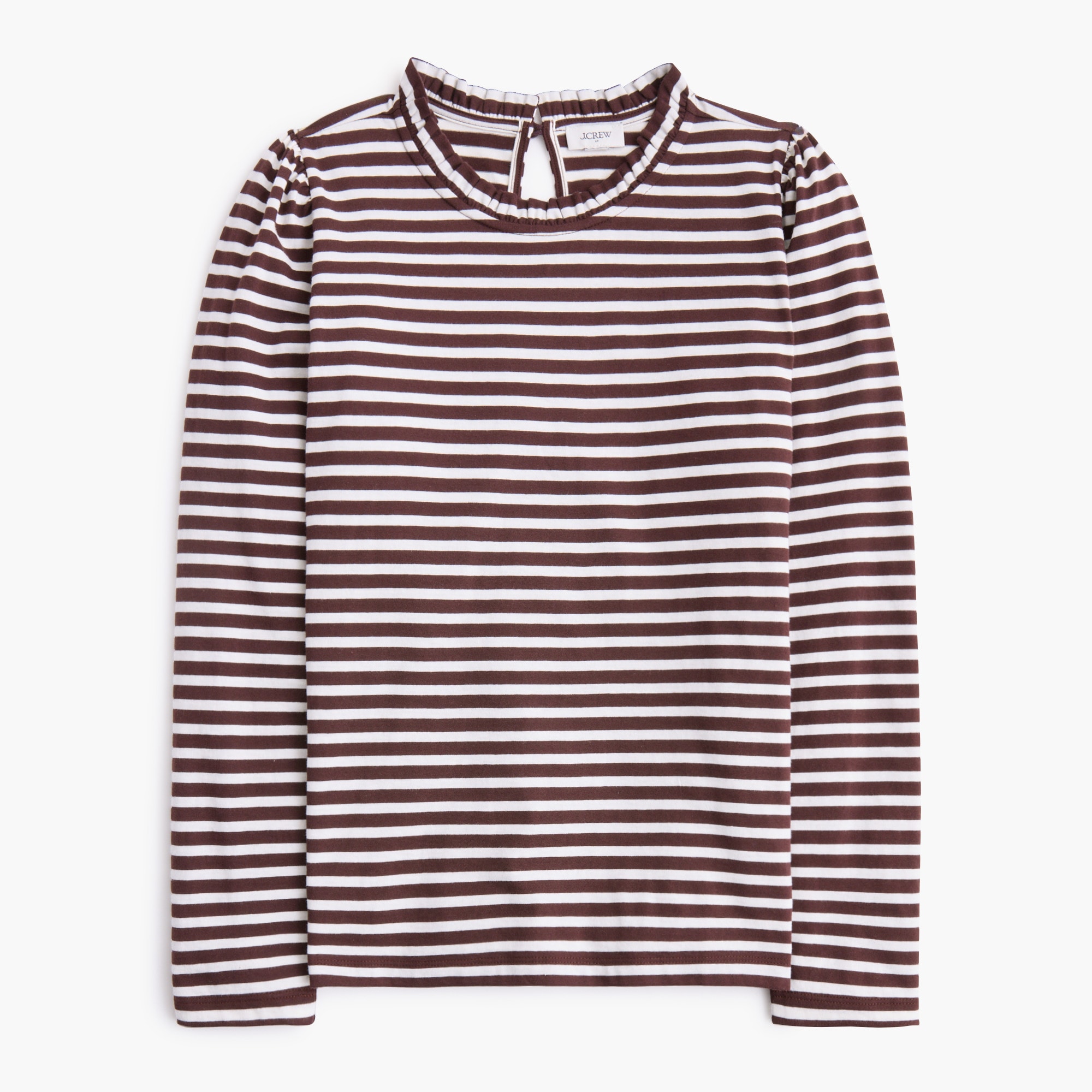 Long-sleeve ruffleneck pullover