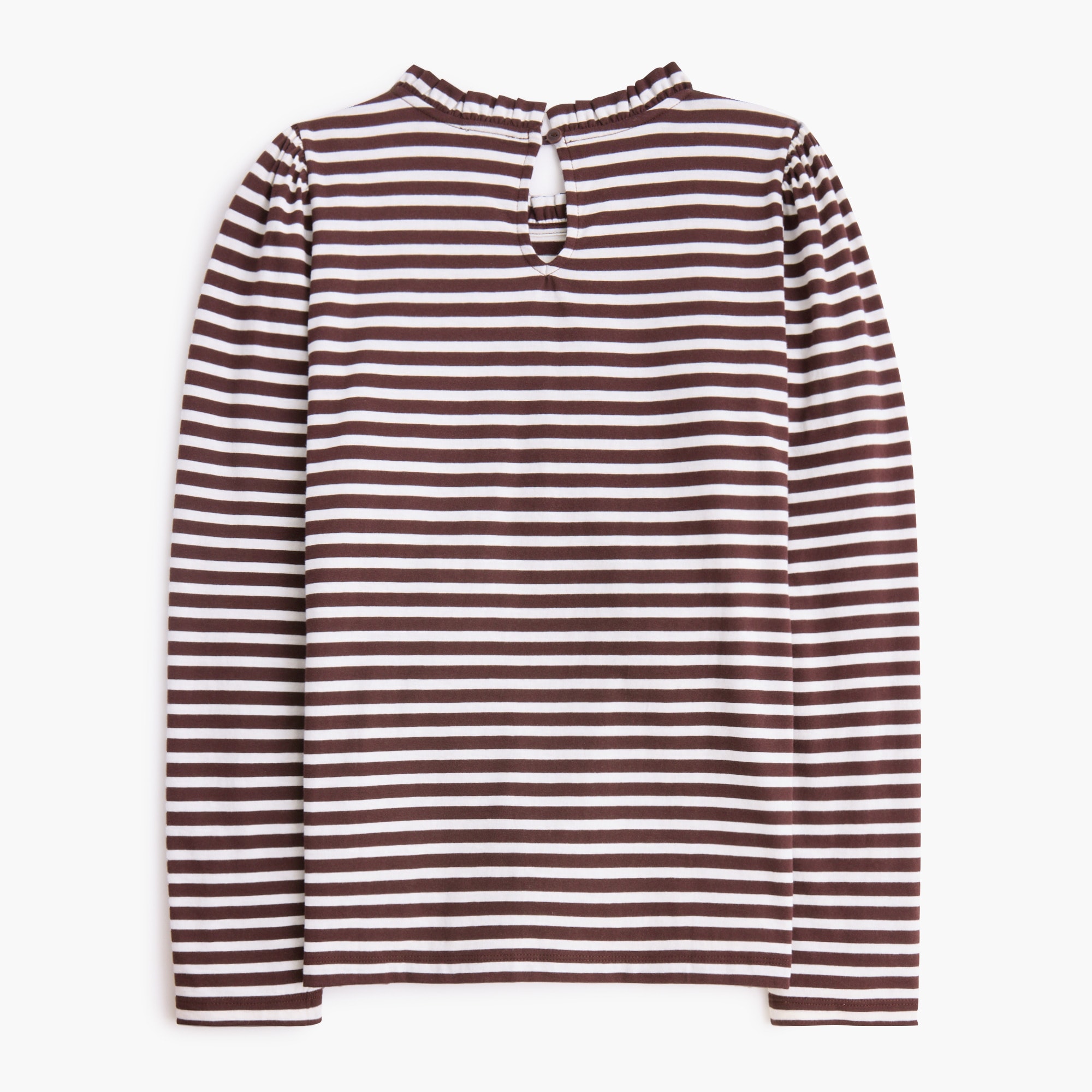 Long-sleeve ruffleneck pullover