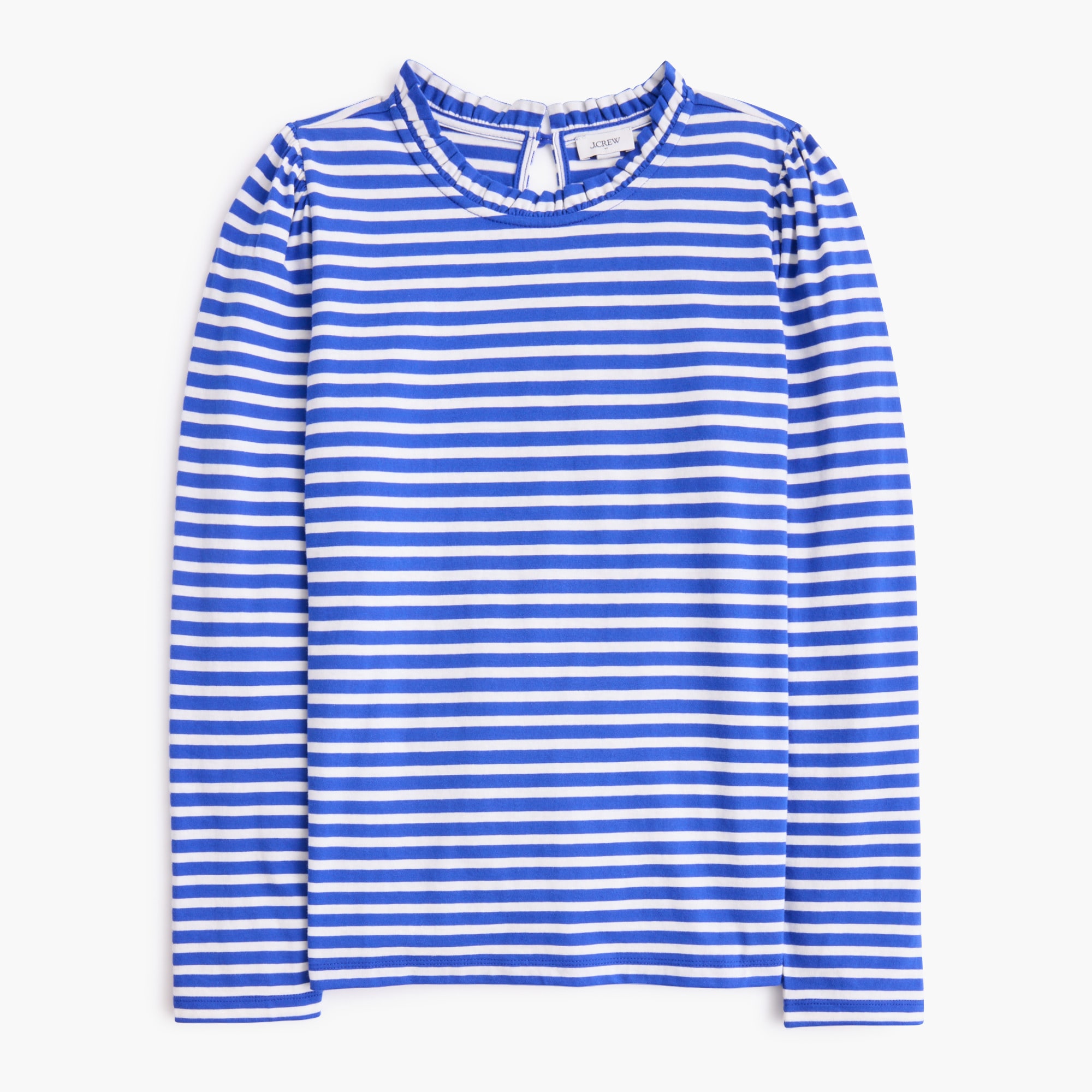 Long-sleeve ruffleneck pullover